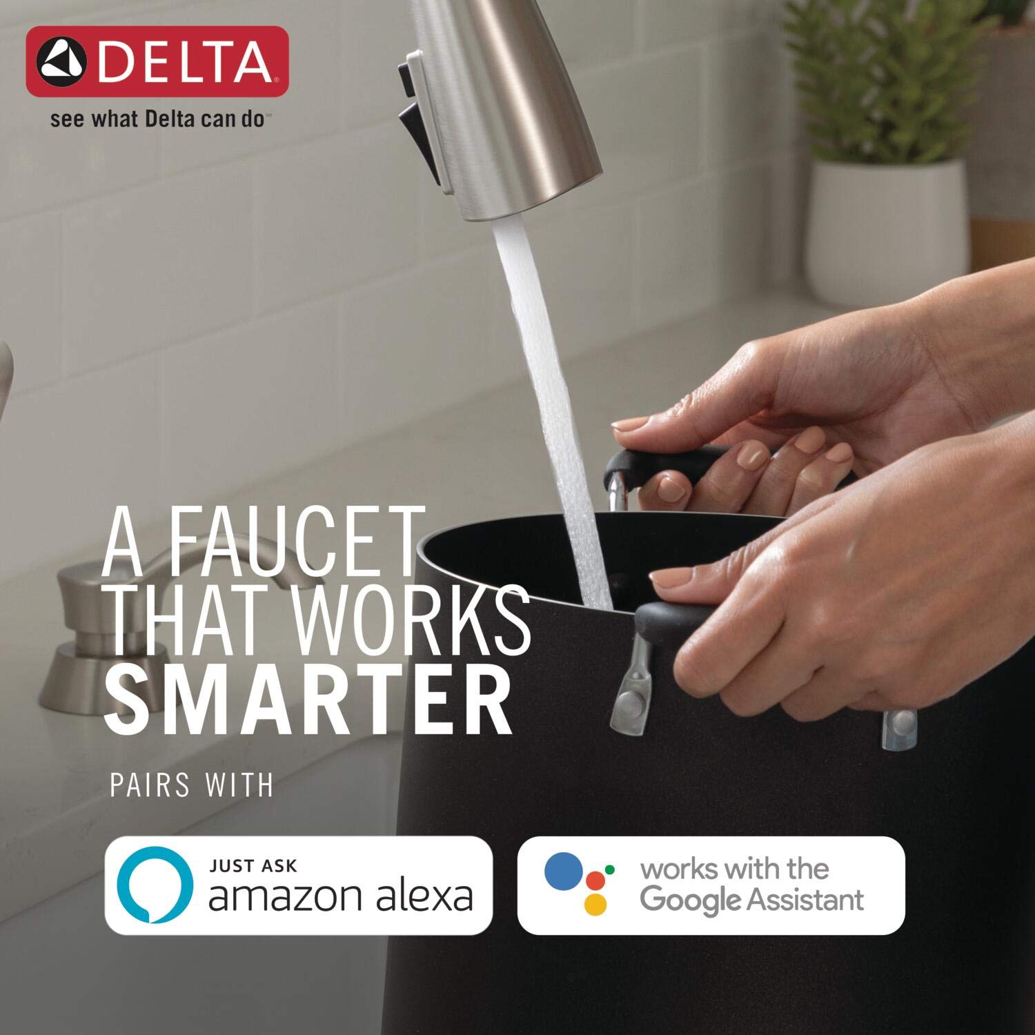 Delta Faucet Trinsic Pro VoiceIQ Smart Kitchen Sink Faucet - Black Stainless, Single-Handle Pull-Down Sprayer with Alexa & Google Assistant Voice Control | Perfect for Modern Smart Homes & Hands-Free Cooking