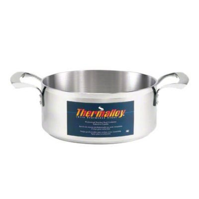 Browne Foodservice THERMALLOY 25 Quart Stainless Steel Brazier with Lid - NSF Certified for Commercial Kitchens, Catering & Outdoor Cooking