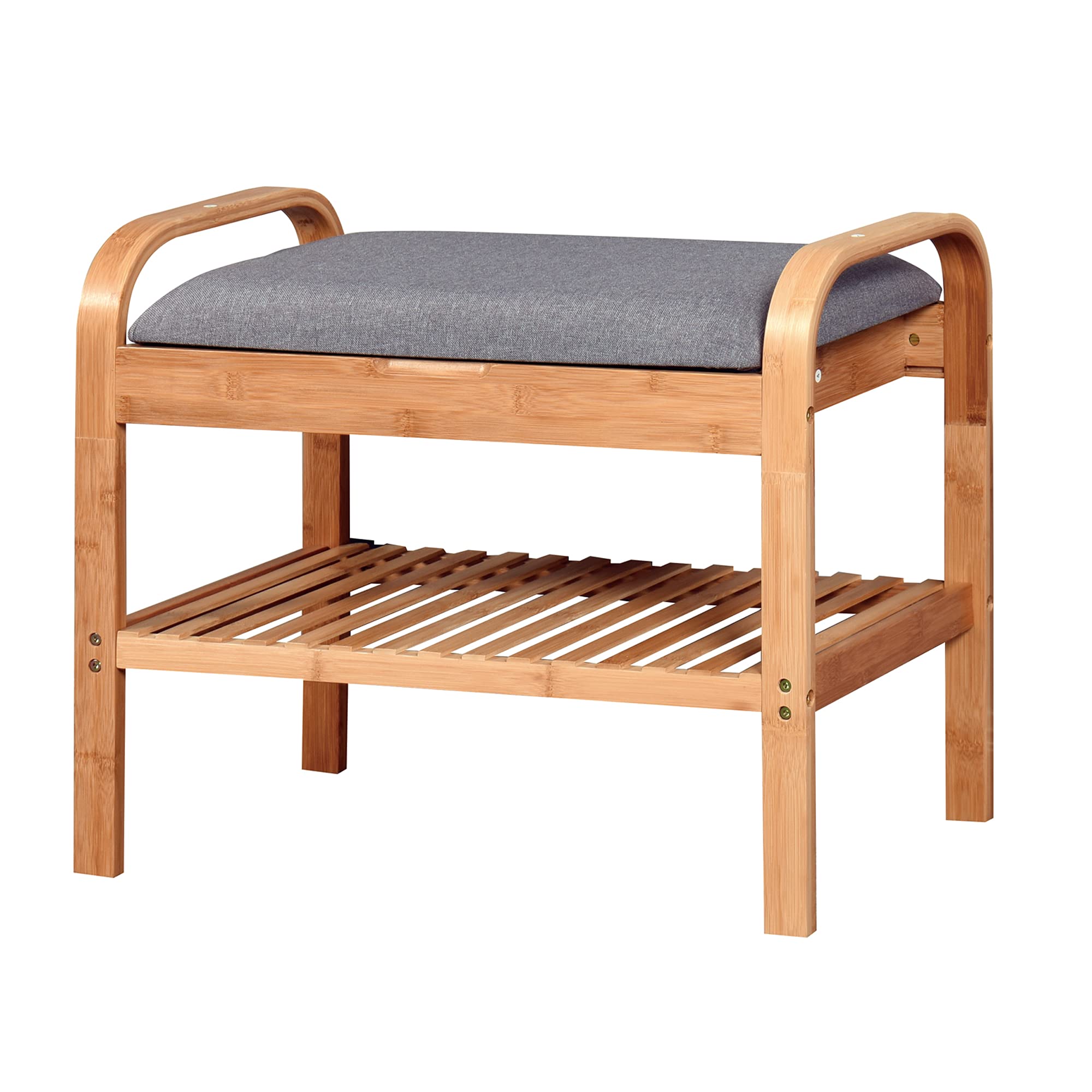 2-Tier Storage Bench with Flip-Up Compartment - 23.62