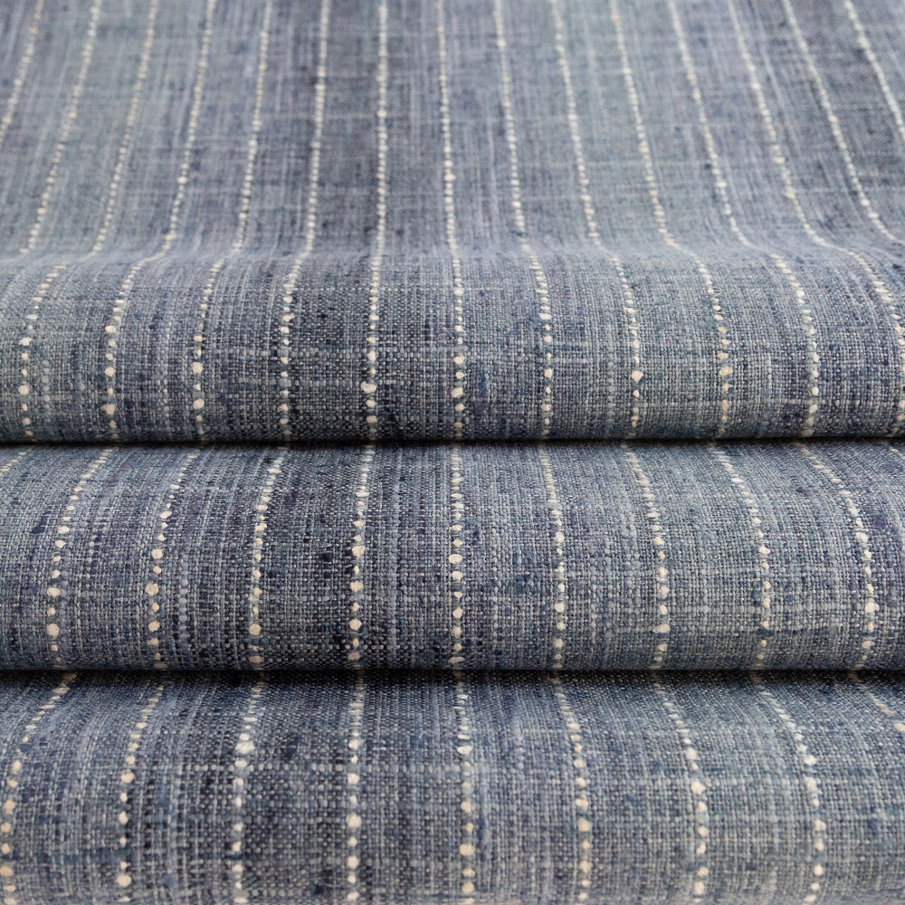 Premium Hyden Stripe Fabric - Lake Blue Cotton Blend Upholstery Material for Sofas, Curtains & Home Decor | Soft & Durable Textile for DIY Sewing Projects