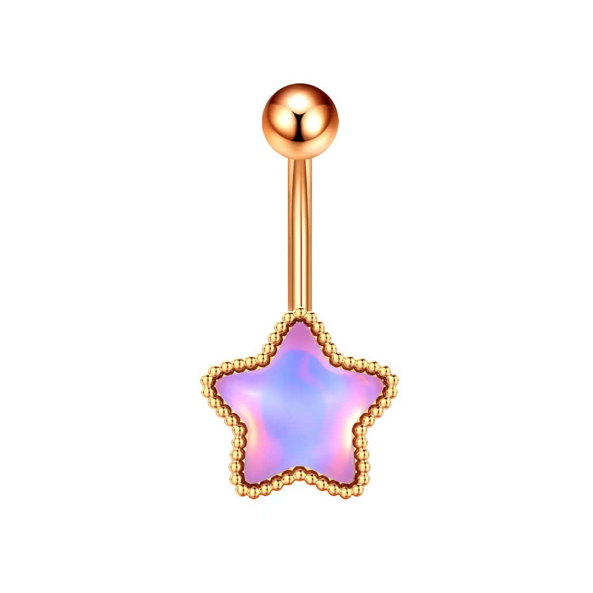 Glow in the Dark Belly Button Rings - Moon Star Design | Body Jewelry for Women | Perfect for Night Parties, Raves & Unique Fashion Looks