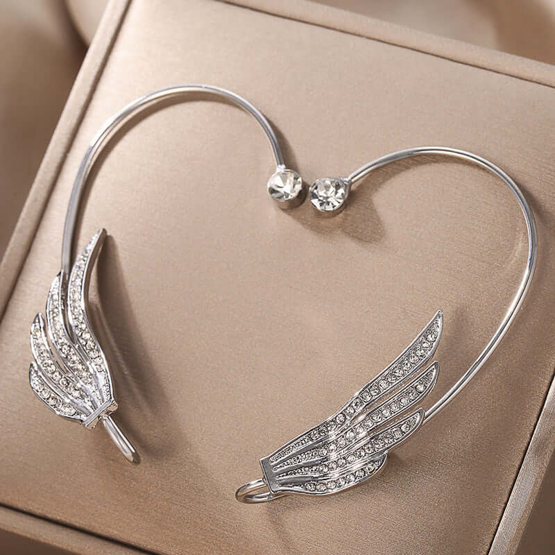No-Piercing Phoenix Wings Diamond Ear Cuff Ear Crawler for Women - Elegant Clip-On Earrings for Parties & Special Occasions | EC1024