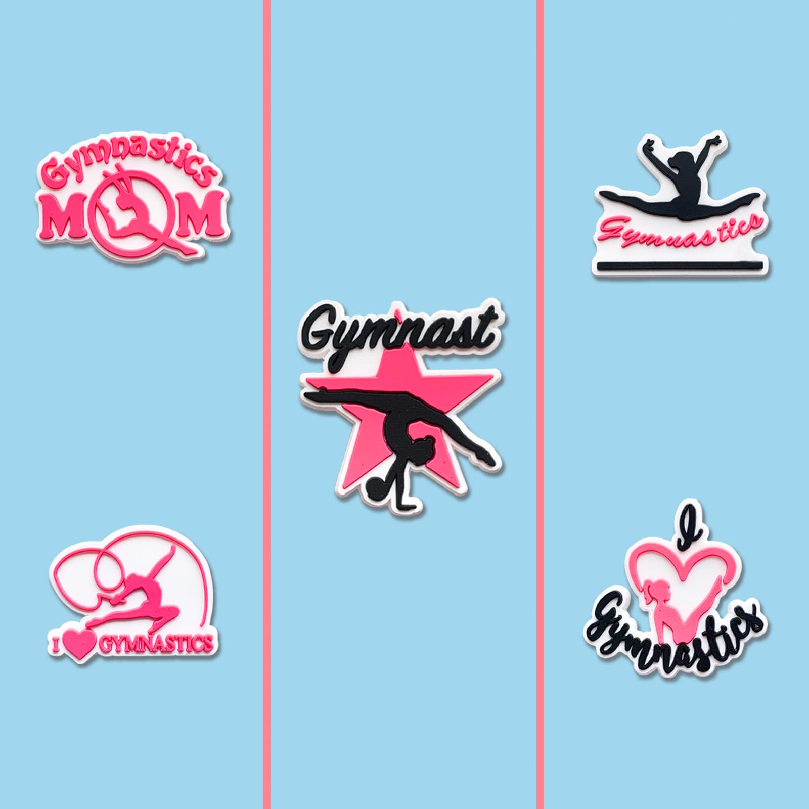 Zanerolan 20-25Pcs Sports Shoe Charms - Baseball, Basketball, Hockey, Cheerleading, Gymnastics, Fitness Decorations for Crocs & Clogs | Perfect for Sports Enthusiasts, Team Spirit & Shoe Customization