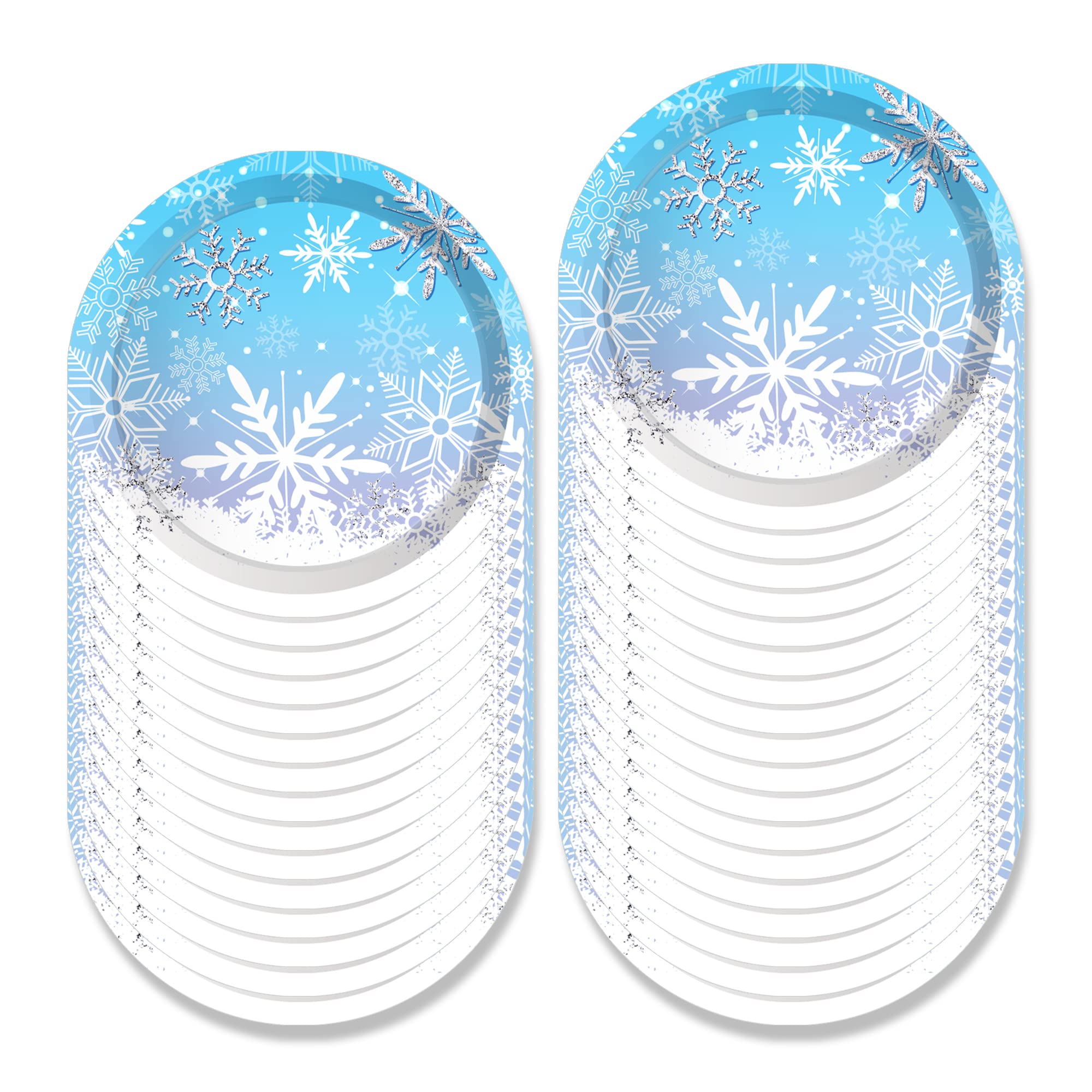 116-Piece Snowflake Winter Wonderland Party Supplies Set - 16 Guest Tableware Kit with Plates, Napkins, Cups & Forks for Christmas, Birthday & Holiday Celebrations | Perfect for Winter Themed Parties, Family Gatherings & Festive Decorations