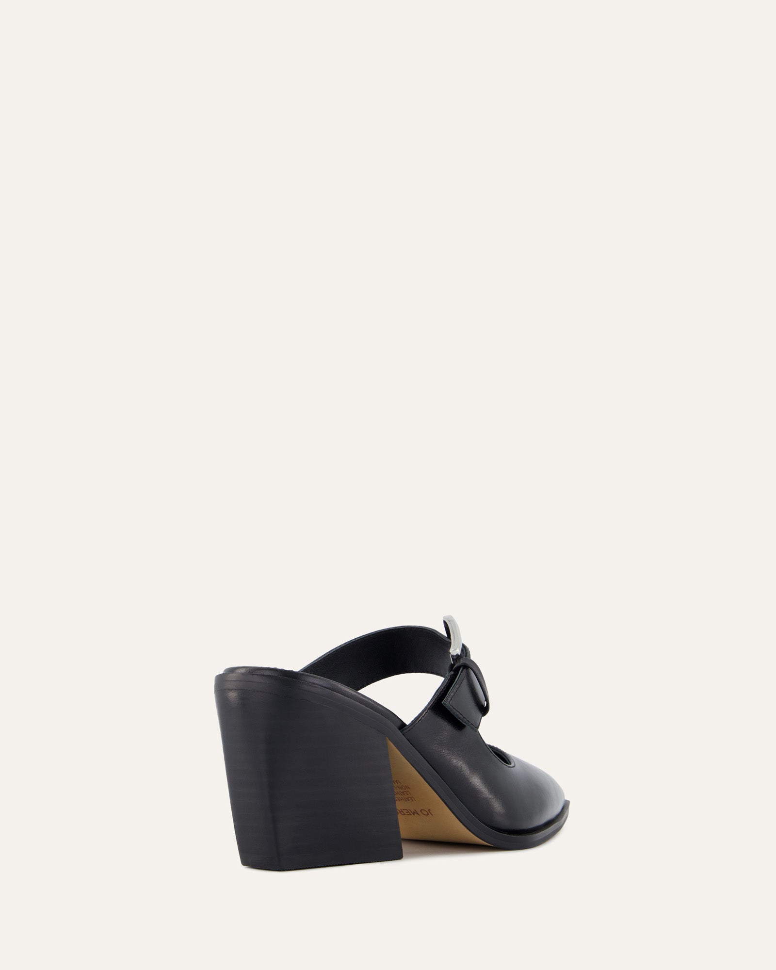 FLOSSY Black Leather Mid Heel Pumps - Elegant Women's Dress Shoes for Office, Party & Special Occasions
