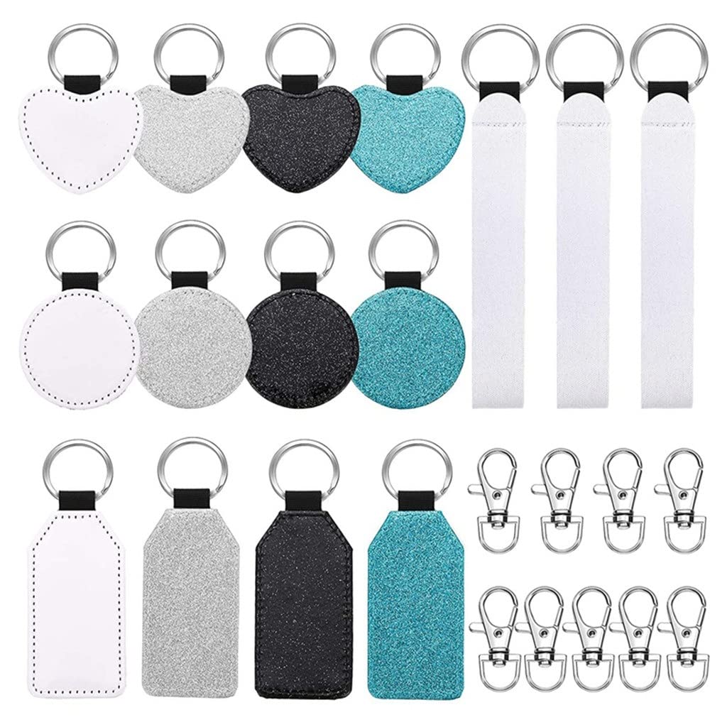 21Pcs Sublimation Blanks Keychain Kit - DIY Customizable Wristlet Lanyard & Swivel Snap Hooks for Personalized Gifts & Tags | Perfect for Crafting, Party Favors & Promotional Items (One Size, Assorted Colors)