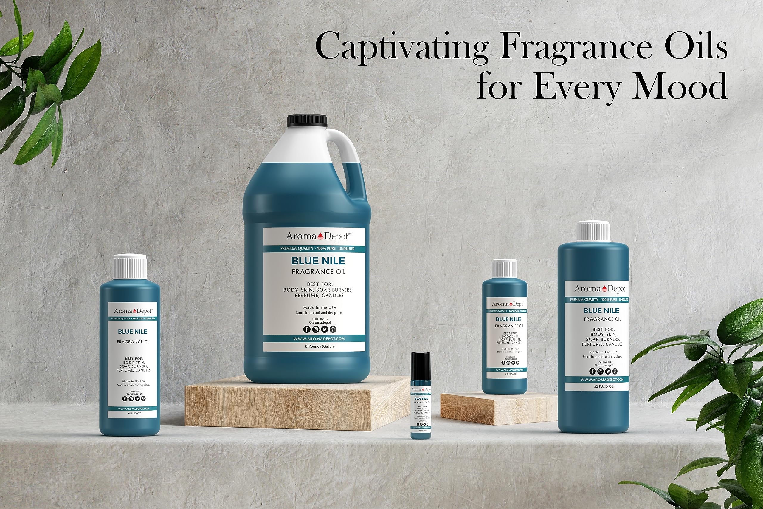 Aroma Depot 32 fl oz Blue Nile Fragrance Oil - Premium Perfume & Scented Oil for Soap Making, Candles, Incense, Lotions & DIY Cosmetics | Aromatherapy Diffusers, Warmers, Burners | Relaxing Home & Spa Use