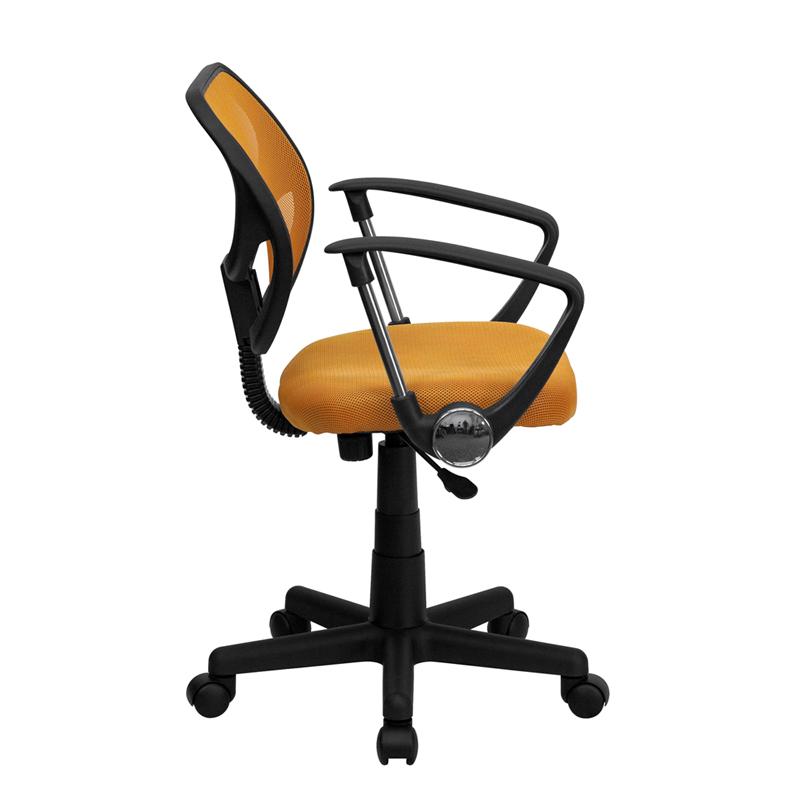 FLASH Neri Kids Low Back Black Mesh Swivel Task Office Chair with Curved Square Back and Arms - Ergonomic Study Chair for Children, Perfect for Homework, Online Classes & Gaming Desks