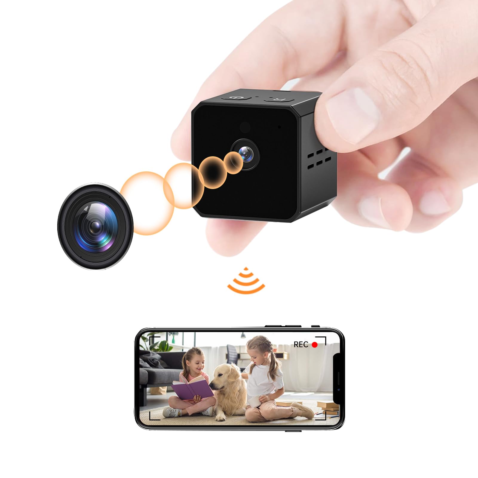 EUFIR Hidden Camera Spy Camera - WiFi Mini Full HD Nanny Cam, Wireless Home Security Camera with Motion Detection & Night Vision for Indoor/Outdoor Baby, Pet & Office Surveillance | Perfect for Home Monitoring, Child Safety & Workplace Security