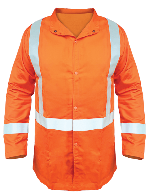 Flame Retardant Welding Jacket - Hi Visibility Safety Workwear for Construction & Metalworking | OSHA Compliant Protective Gear for Welders & Industrial Workers