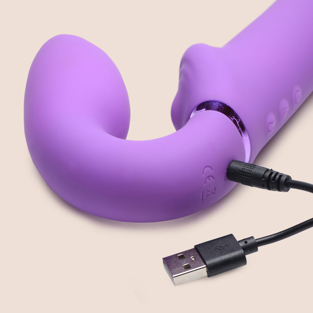 G Pulse Vibrating Strapless Strap-On Dildo | Inflatable & Powerful Vibrations for Couples Play, Lesbian Sex, and Solo Pleasure | Hands-Free Design for Ultimate Stimulation