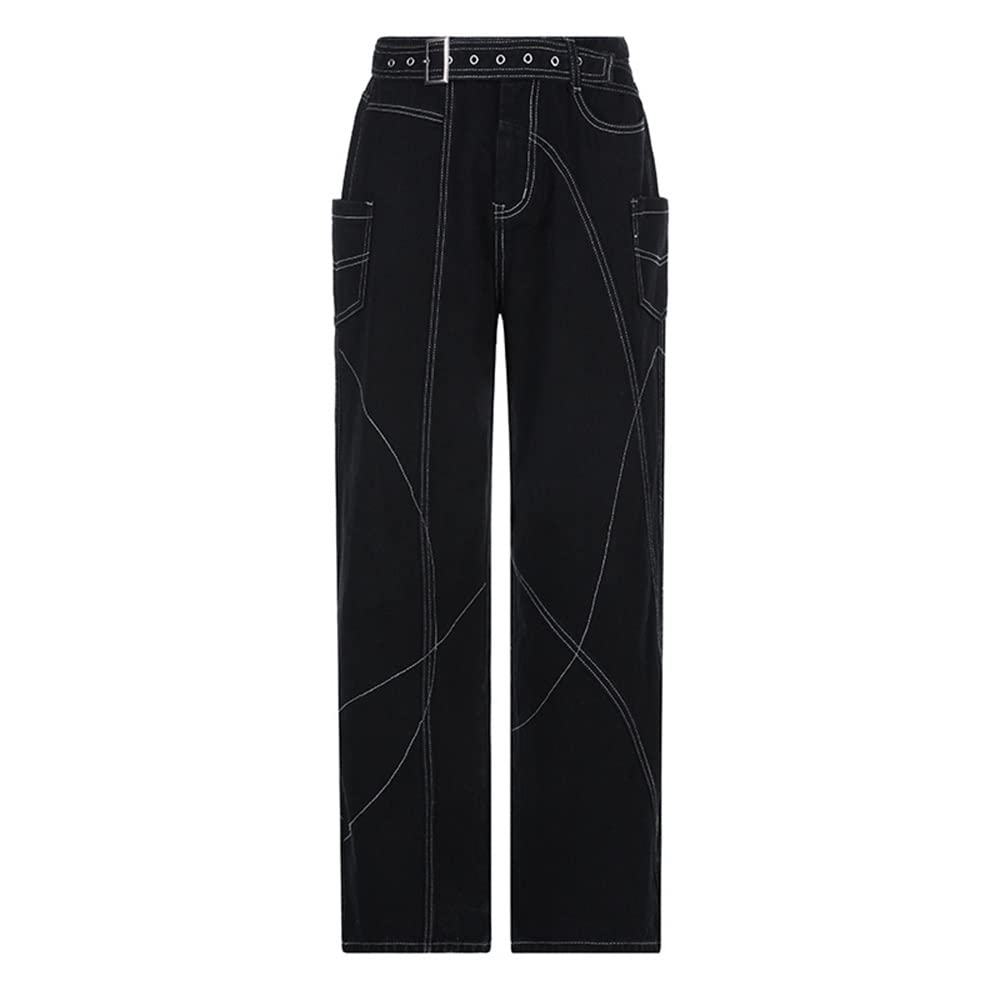 Goth Baggy Jeans for Women | High Waisted Punk Pants | Y2K Emo Style Gothic Trousers | Perfect for Concerts, Parties & Alternative Fashion
