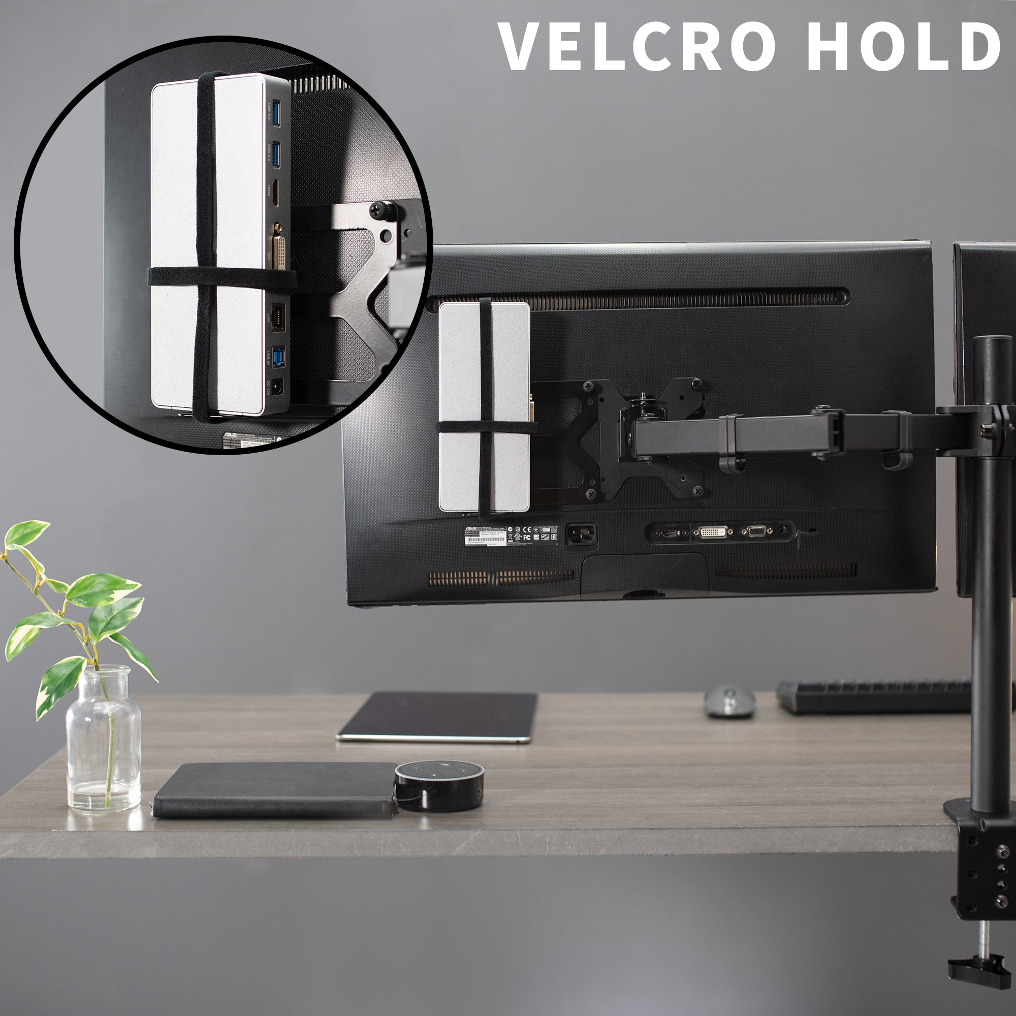 Universal Docking Station Mount for Laptop & Monitor - Multi-Port USB-C Hub with 4K HDMI, Ethernet, SD Card Reader - Perfect for Home Office & Remote Work Setup