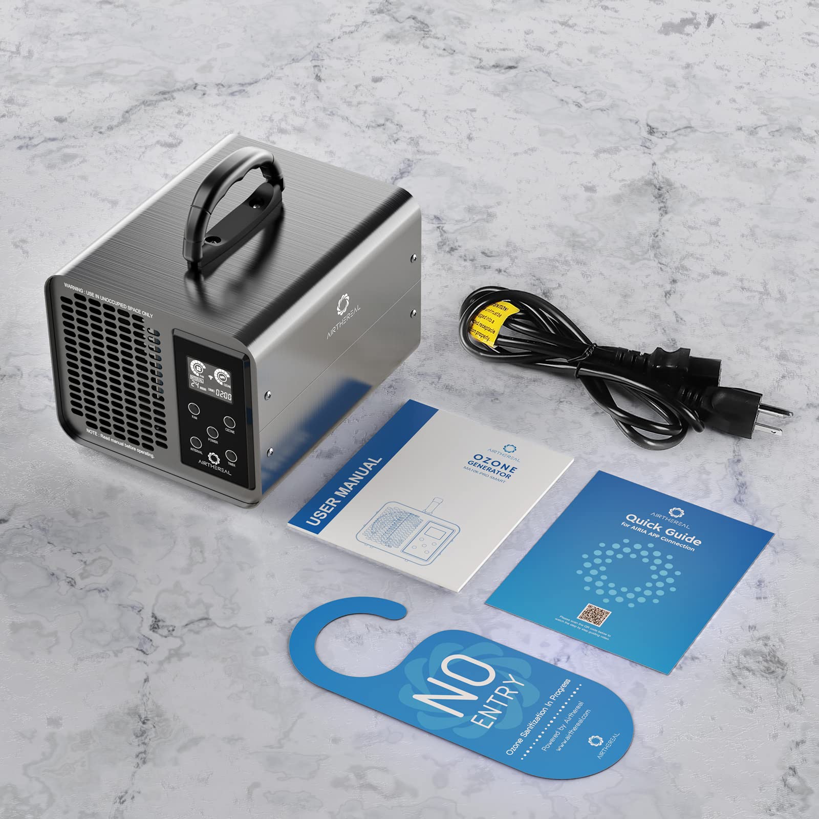 Airthereal MA10K-PRO SMART WiFi Ozone Generator - High Capacity Ozonator for Odor Removal, Air Purification & Sterilization - Adjustable Timer & Output Settings for Home, Office, Car, Pet Areas - Black Ozone Machine for Fresh & Clean Air