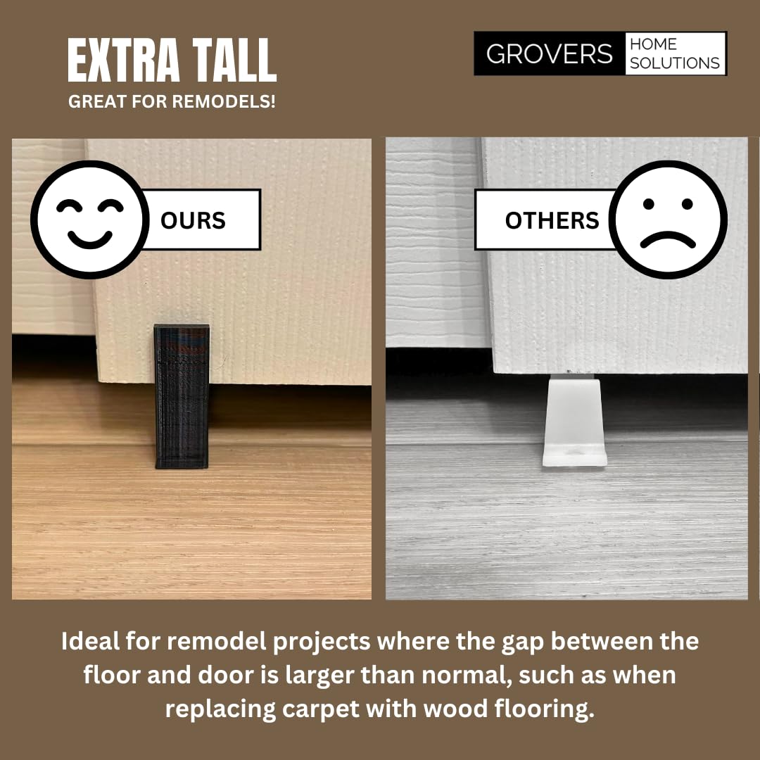Universal Adjustable Height Sliding Closet Door Floor Guide Bracket - Black - Grovers Home Solutions | Heavy Duty Closet Door Hardware for Smooth Operation | Perfect for Bedroom, Walk-in Closet & Home Organization