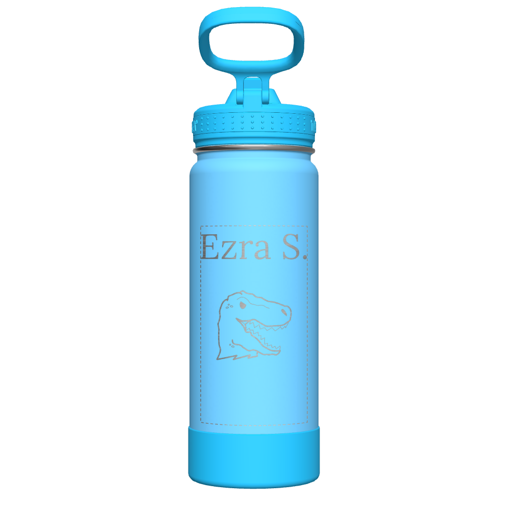 Glow in The Dark Water Bottle with Straw Lid for Kids - Customizable Name - Perfect for School, Sports & Outdoor Activities