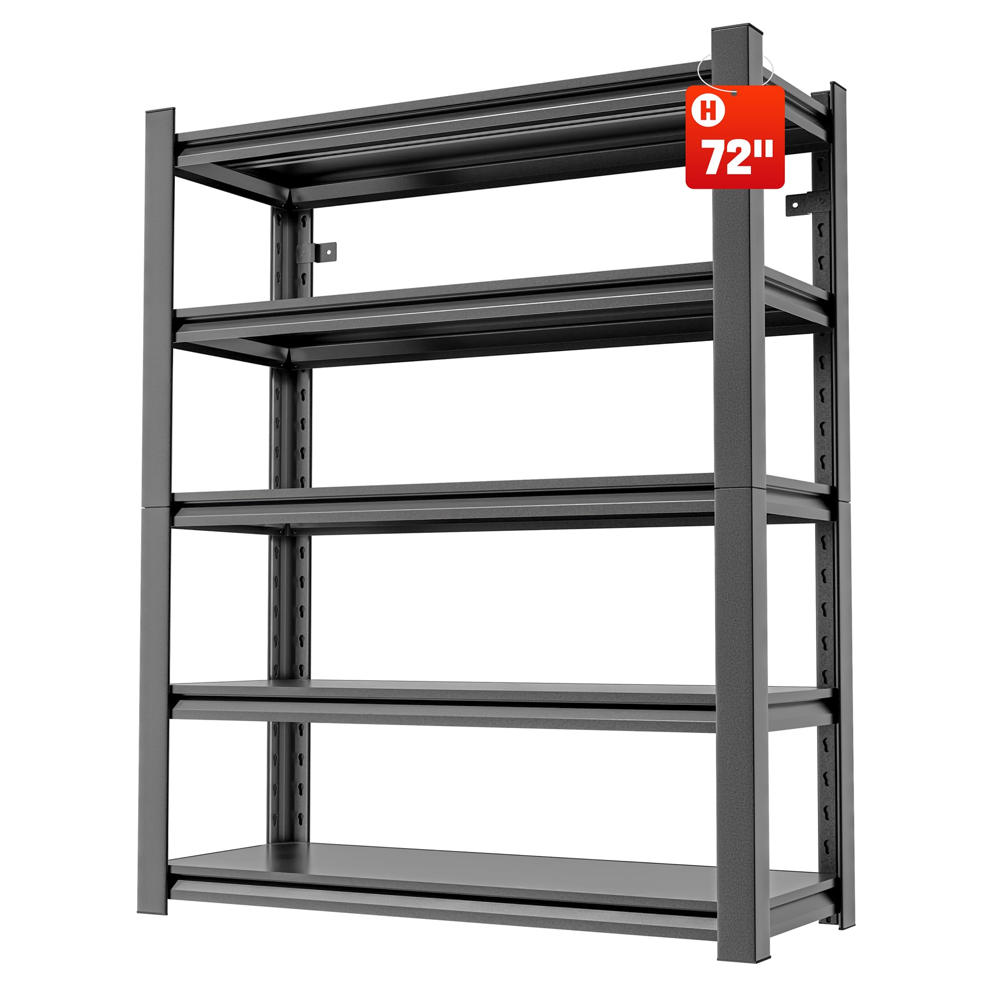 5-Tier Heavy Duty Metal Garage Shelving Unit - 72