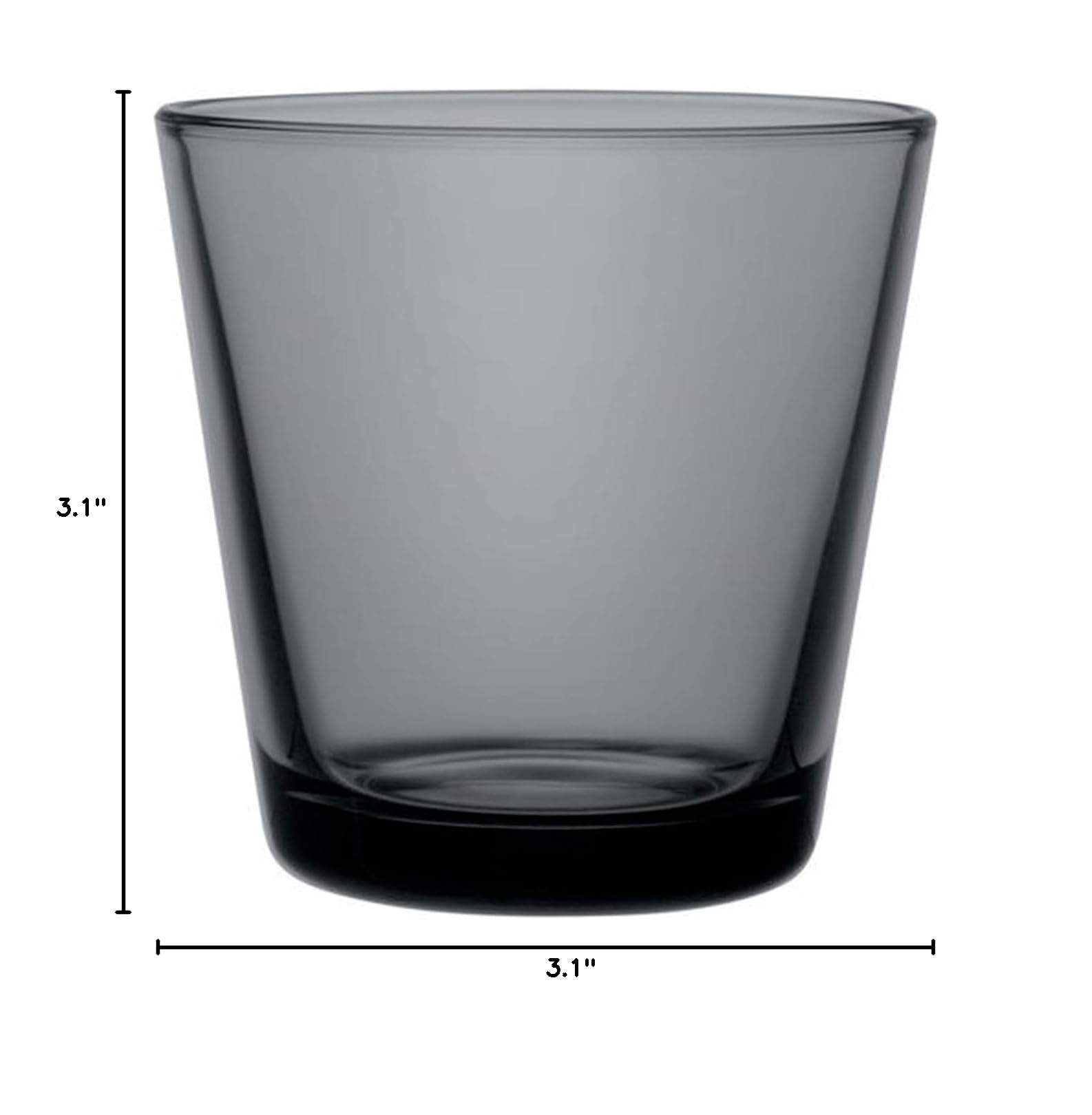 Iittala 1026780 Cartio Tumbler Set of 2 - Dark Gray Glass Cups for Coffee, Tea & Cocktails - Perfect for Home, Office & Restaurant Use