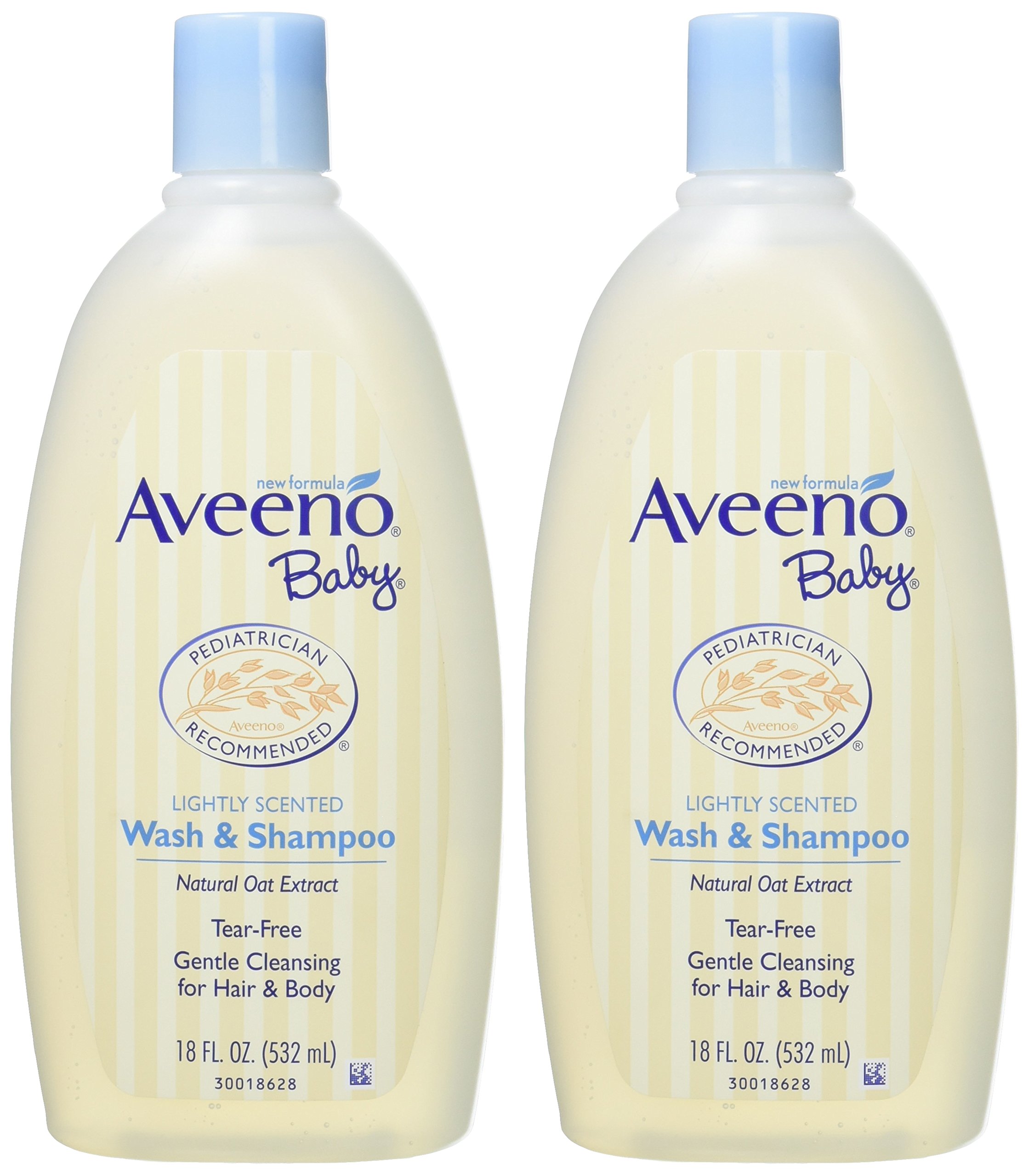 Aveeno Baby Wash & Shampoo - Tear-Free Gentle Cleanser for Newborns & Infants - 18 Fl Oz (2-Pack) - Perfect for Bath Time & Sensitive Skin Care