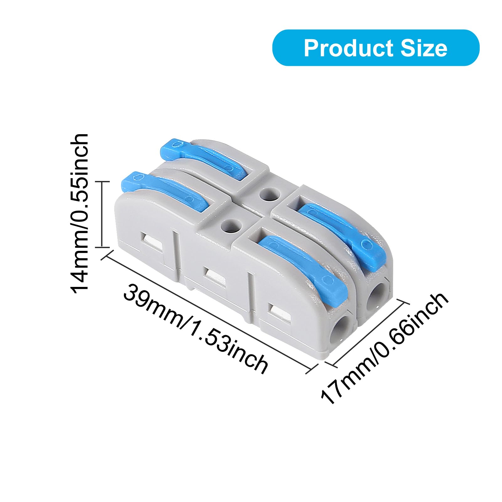 20PCS Compact Lever Wire Connectors - 1 Conductor Electrical Splicing Connectors for 24-12 AWG Wires | Ideal for Home Wiring, DIY Projects & Electrical Repairs