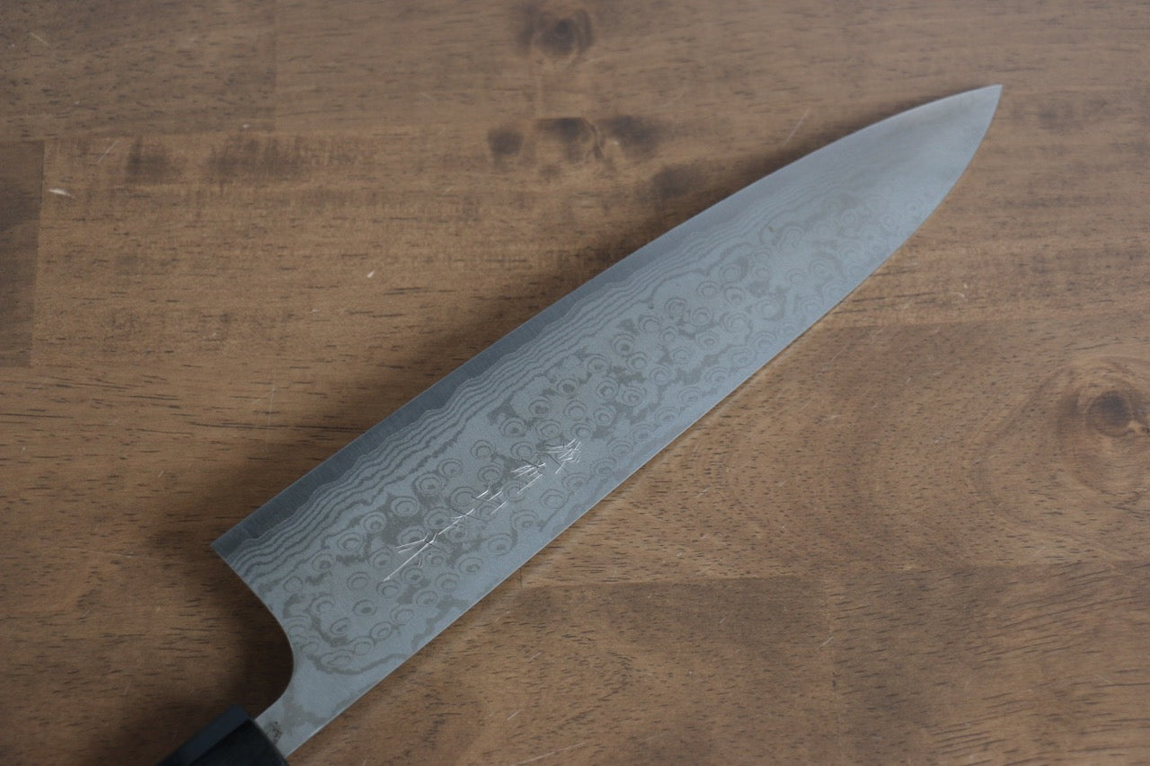 Premium Nao Yamamoto VG10 Damascus Hammered Gyuto Chef Knife 240mm with Cherry Blossom Handle - Perfect for Sushi, Meat Slicing & Professional Kitchen Use