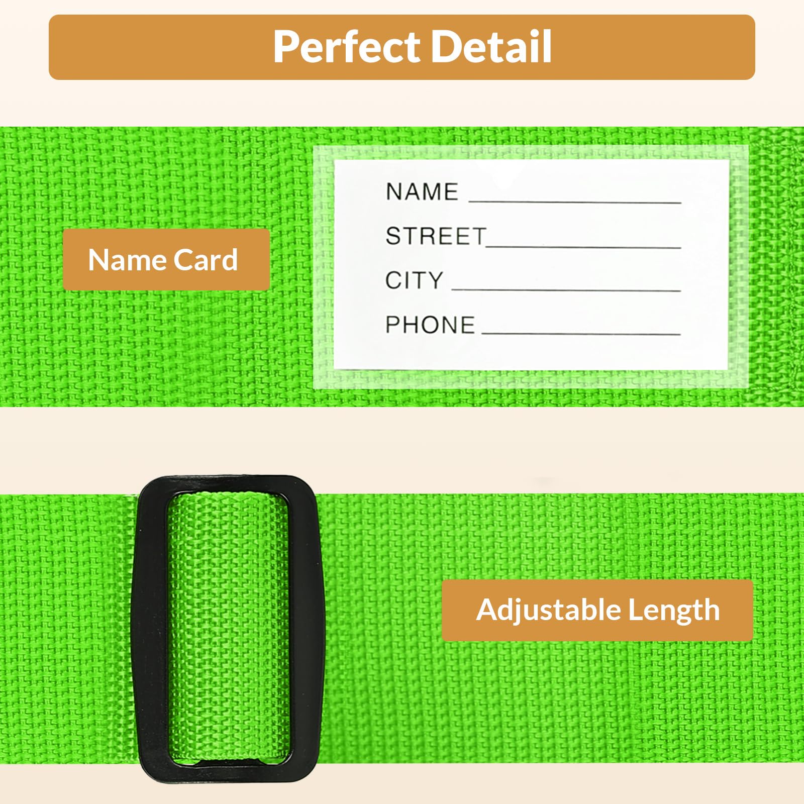 TSA Approved Adjustable Luggage Straps for Suitcases - 4 Pack with Name Card, Secure Travel Belt for Suitcases (Green) - Perfect for Air Travel, Cruise Trips & Train Journeys