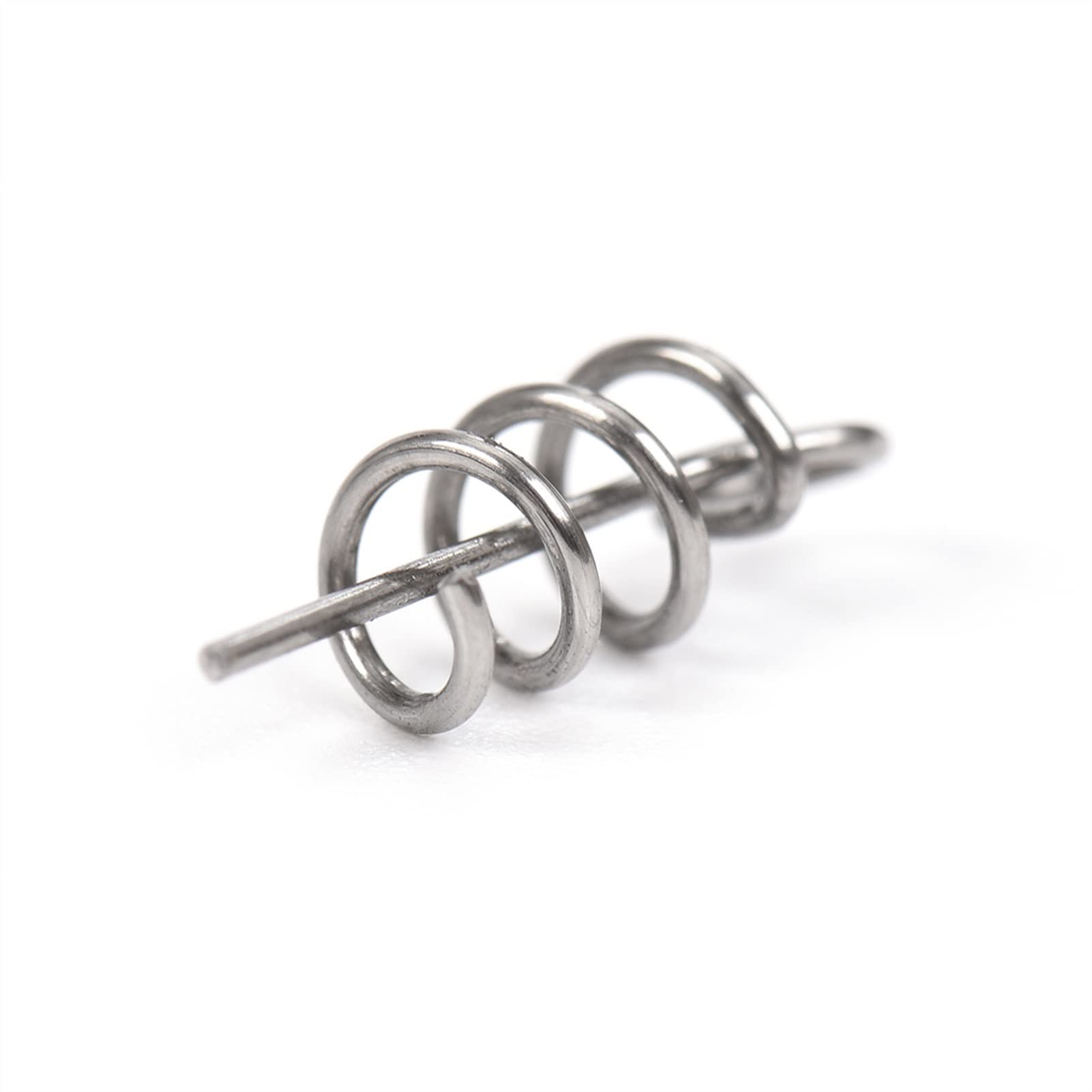 Kerryshop Stainless Steel Spring Lock Fishing Hooks - 20/40/100 Pcs Set for Freshwater & Saltwater Fishing | Twist Lock Connector Swivel Snap for Soft Lure Tackle & Jig Hooks | Perfect for Bass, Trout, and Saltwater Game Fish