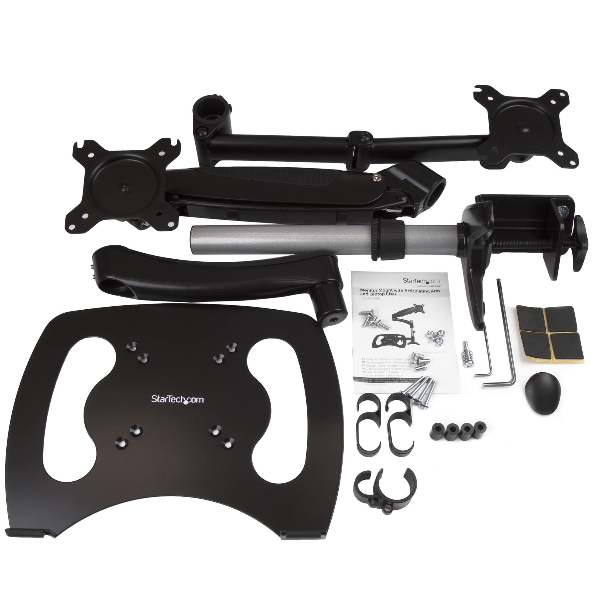 StarTech.com Adjustable Laptop Monitor Stand - Full Motion Articulating VESA Mount Desk Stand for 13-27