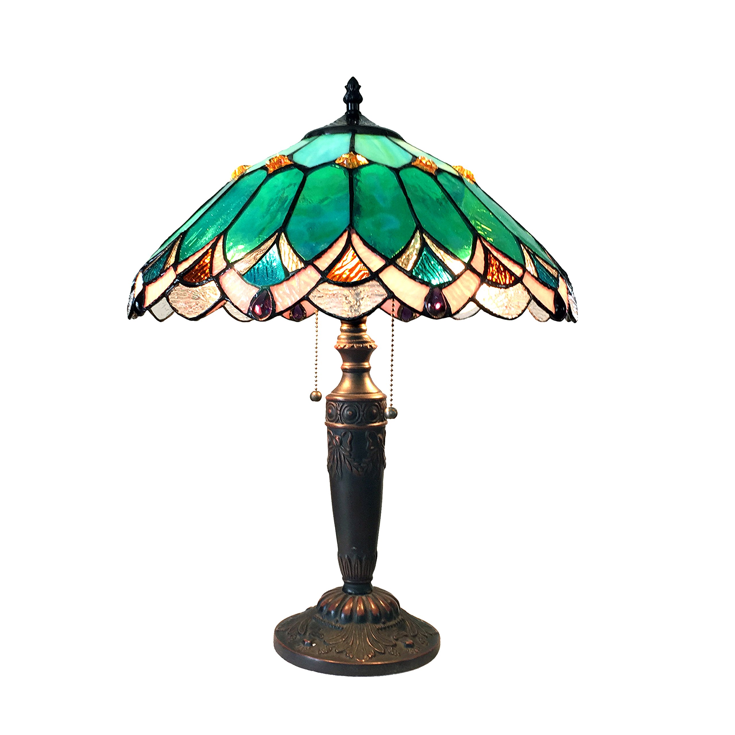 Tiffany-Style 2 Light Table Lamp with 16