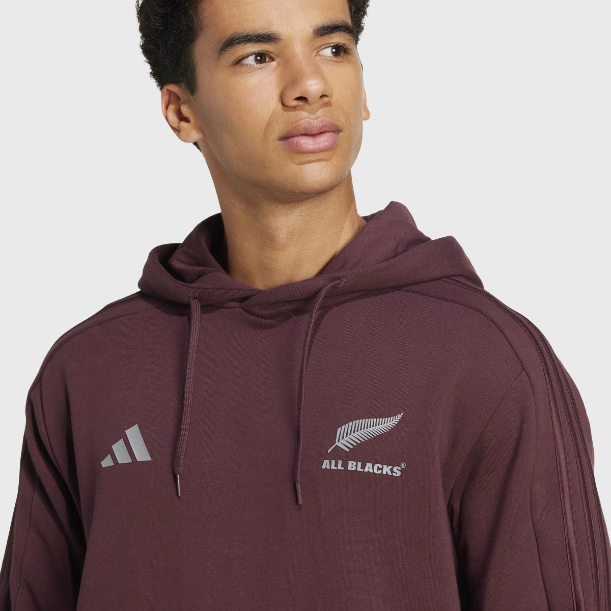 Adidas All Blacks Hoodie Aurora Ruby Red - Men's Rugby Hooded Sweatshirt for Training & Casual Wear