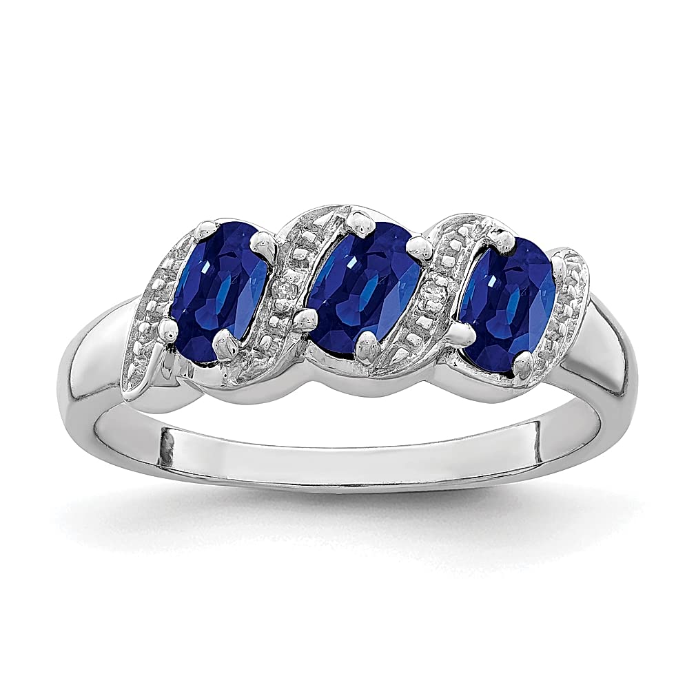 925 Sterling Silver Sapphire & Diamond Ring for Women | Elegant Gemstone Jewelry Gift for Her | Perfect for Anniversaries, Engagements & Special Occasions