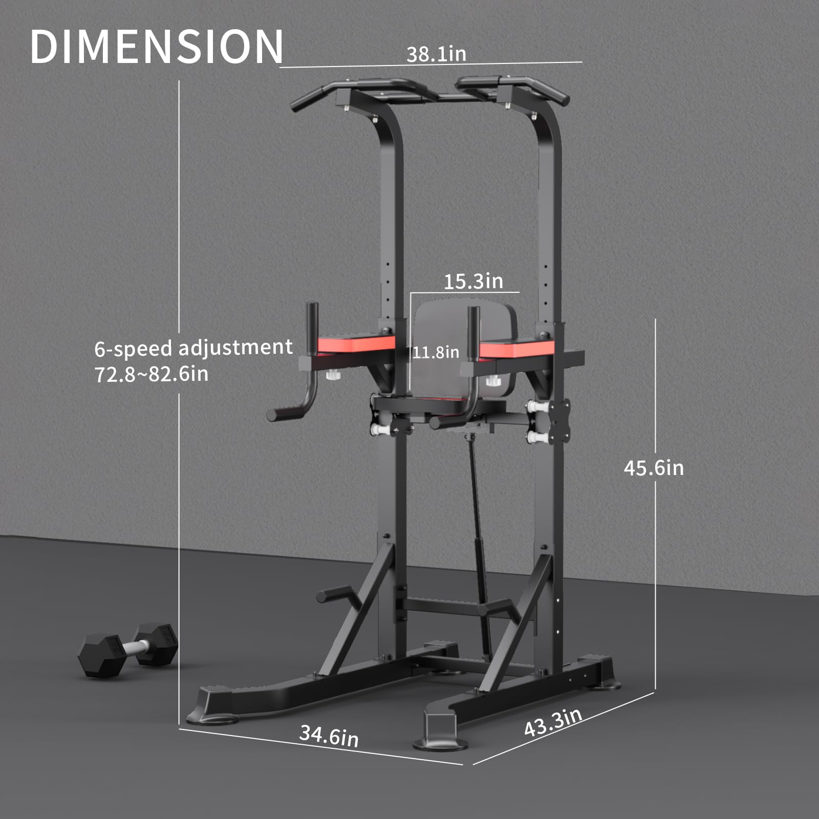 KingKang Power Tower Dip Station - 450LBS Capacity Multi-Functional Home Gym Equipment for Pull Ups, Dips & Muscle Building | Perfect for Beginners & Home Workouts (Ideal for Garage, Basement & Small Spaces)