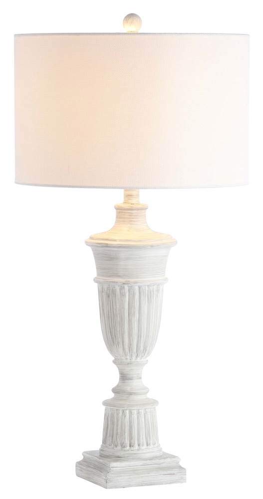 SAFAVIEH Kylen Rustic Farmhouse White 31-inch Table Lamp Set of 2 with LED Bulbs - Perfect for Bedroom, Living Room, Home Office & Nightstand Lighting
