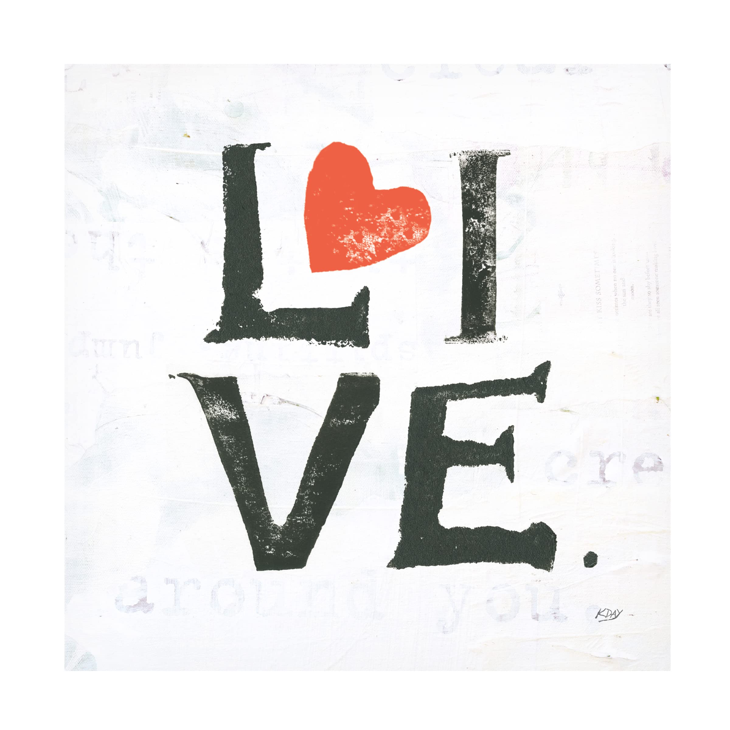Kellie Day 'Live' Canvas Art Print - Modern Wall Decor for Living Room, Bedroom & Office - Trademark Fine Art Collection