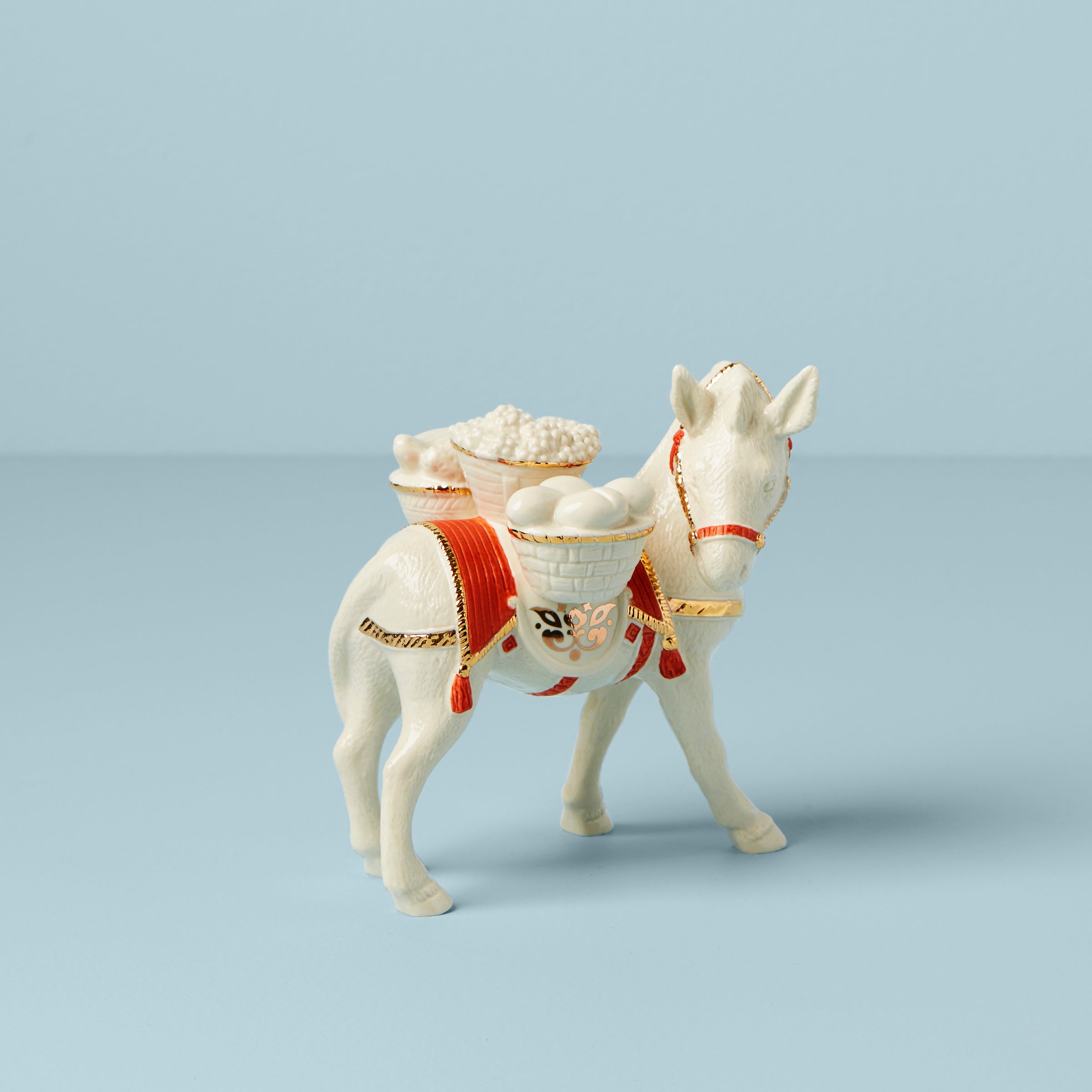First Blessing Nativity Donkey Figurine - Handcrafted Christmas Stable Animal Statue for Holiday Decorations, Home & Church Nativity Scenes