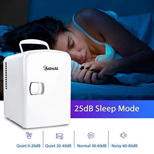 AstroAI 4L/6 Can Mini Fridge - Portable Thermoelectric Cooler & Warmer for Skincare, Food, Medicine - AC/DC Power for Home, Office, Dorm, Car & Travel - Compact White Mini Refrigerator for Cosmetics, Drinks & Snacks