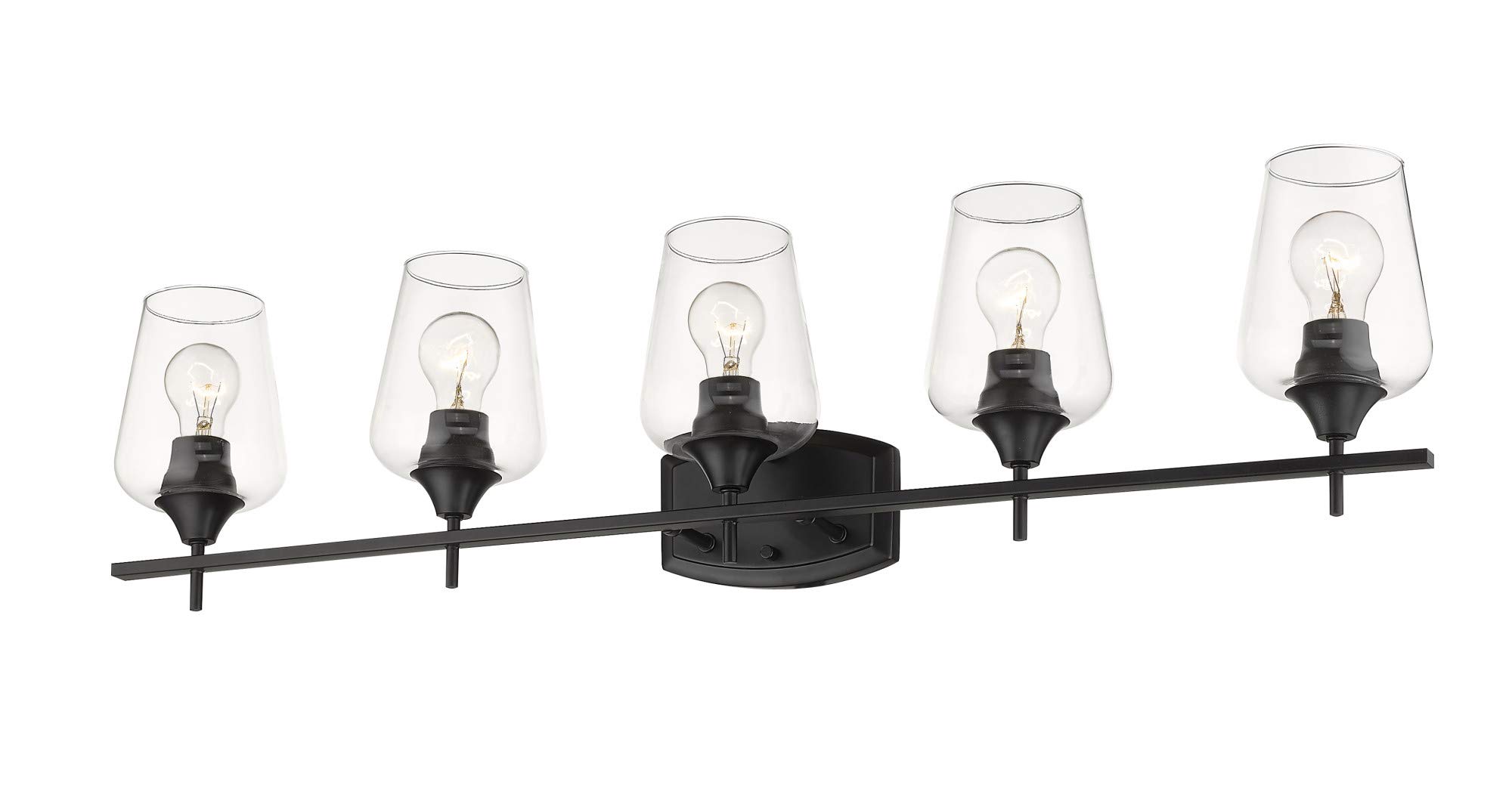 Z-Lite 5 Light Vanity Bathroom Lighting Fixture 473-5V-OBR, Clear Glass Shades - Perfect for Modern Bathroom Makeover & Vanity Mirror Illumination