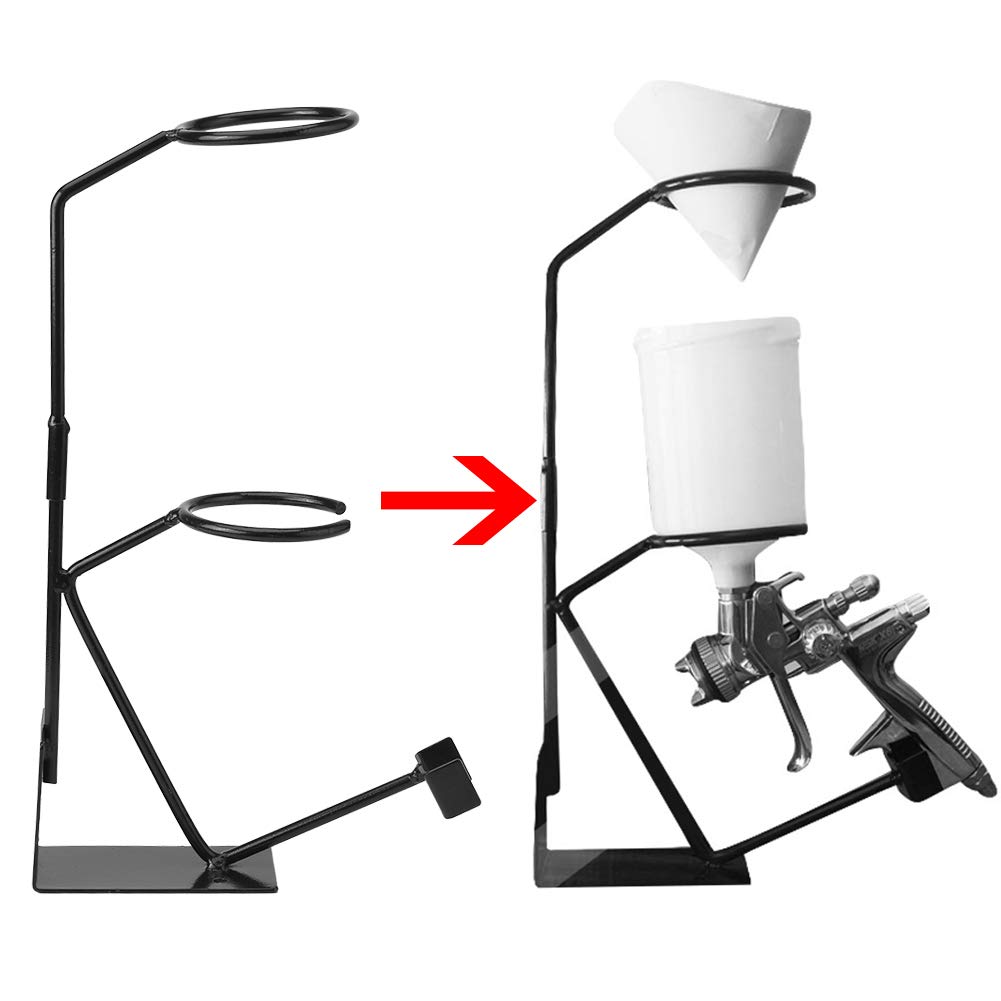 Ejoyous Feed Gun Holder Stand - Wall Mounted Paint Spray Gun Holder with Strainer for Sprayers - Perfect for Automotive, Woodworking & DIY Painting Projects