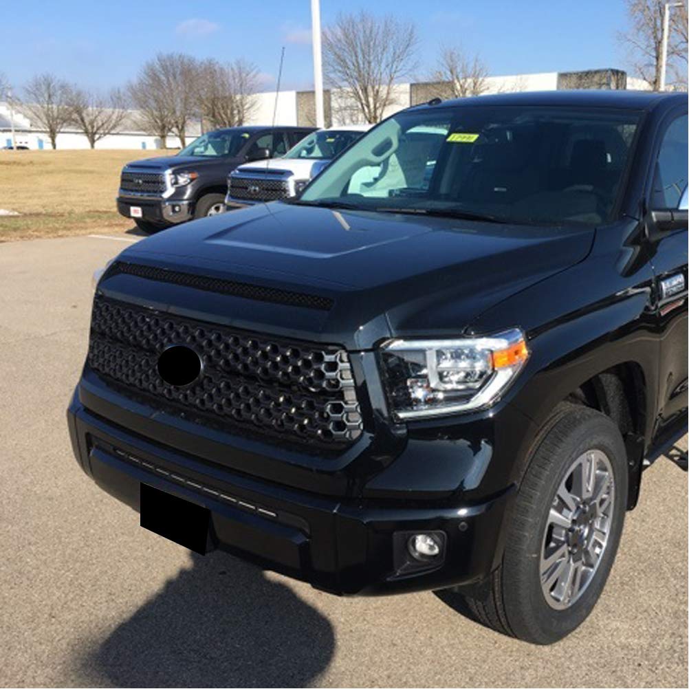 2014-2021 Toyota Tundra Gloss Black ABS Front Grill Replacement - Upgrade Hood Bulge & Lower Grille Assembly | Durable ABS Material | Perfect for Off-Roading & Truck Customization