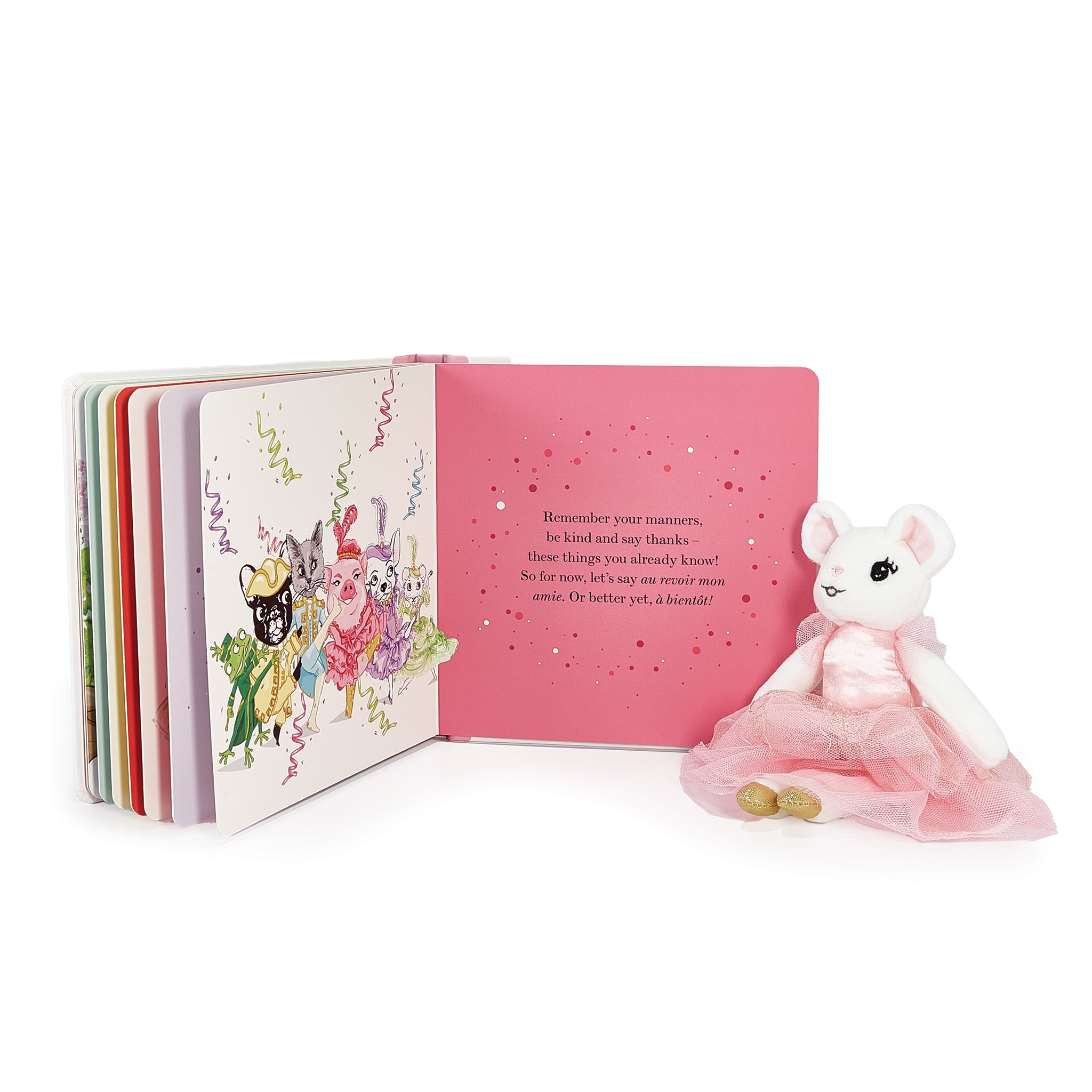 Claris The Mouse: Claris Says Merci Book & Pink Mini Plush Doll Gift Set - Perfect for Kids' Birthday Gifts, Storytime & Collectible Plush Toys