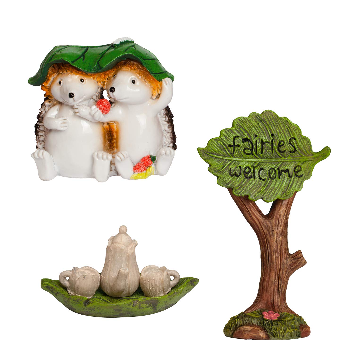 Arcadia Garden Products FG31 11-Piece Tea Party Fairy Garden Kit for Outdoor & Indoor Decor – Perfect for Kids Play, DIY Miniature Gardens, and Home Decoration