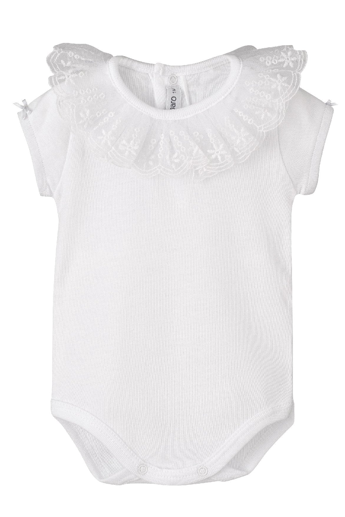Lace Collar Short Sleeve Bodysuit for Women - Elegant Lace Trim Baby Doll Tops - Perfect for Date Night, Party & Casual Wear