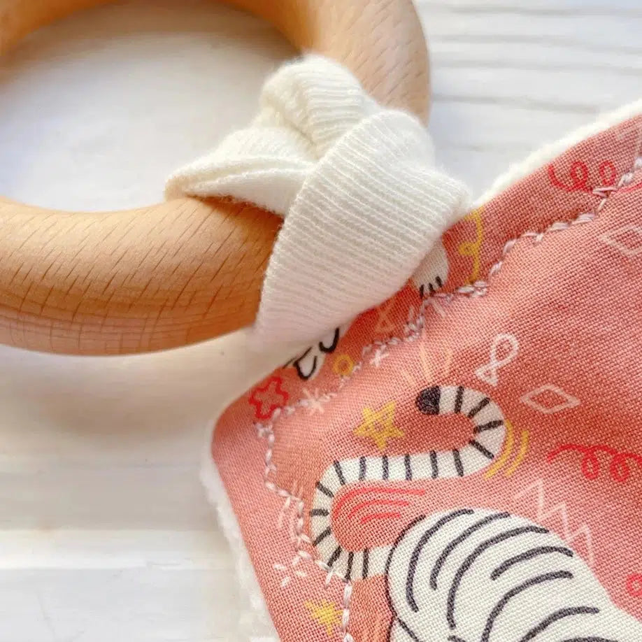 Handmade Soft Sensory Crinkle Toy for Babies - The Bird + Elephant Tiger Design - Perfect for Infant Stimulation, Teething & Early Learning Playtime