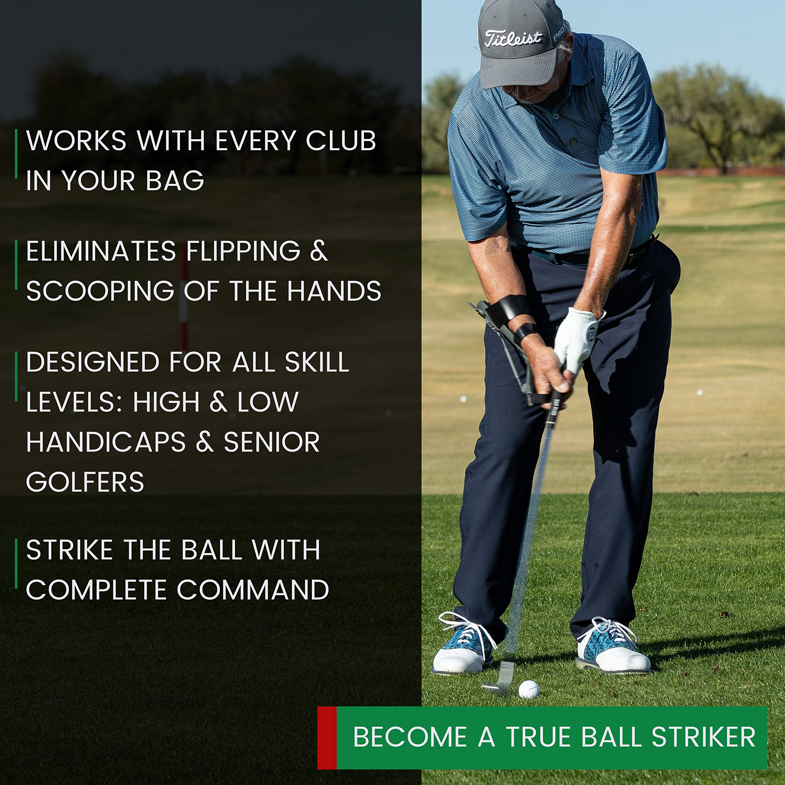 Precision Impact Golf Training Aid - Putting Trainer & Swing Trainer for Improved Accuracy | Golf Practice Equipment & Wrist Hinge Trainer | Perfect for Driving Range & Backyard Practice