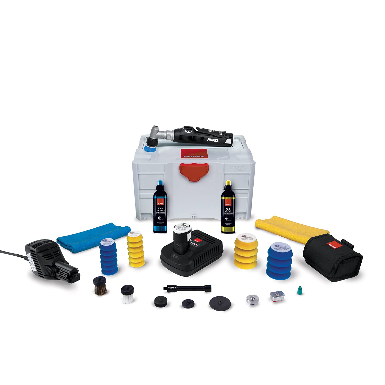 Rupes iBrid Nano Short Neck Polisher Kit - Bigfoot Systainer Box LUX 2021 | Professional Car Detailing Tool for Paint Correction & Ceramic Coating | Perfect for Auto Shops & DIY Enthusiasts