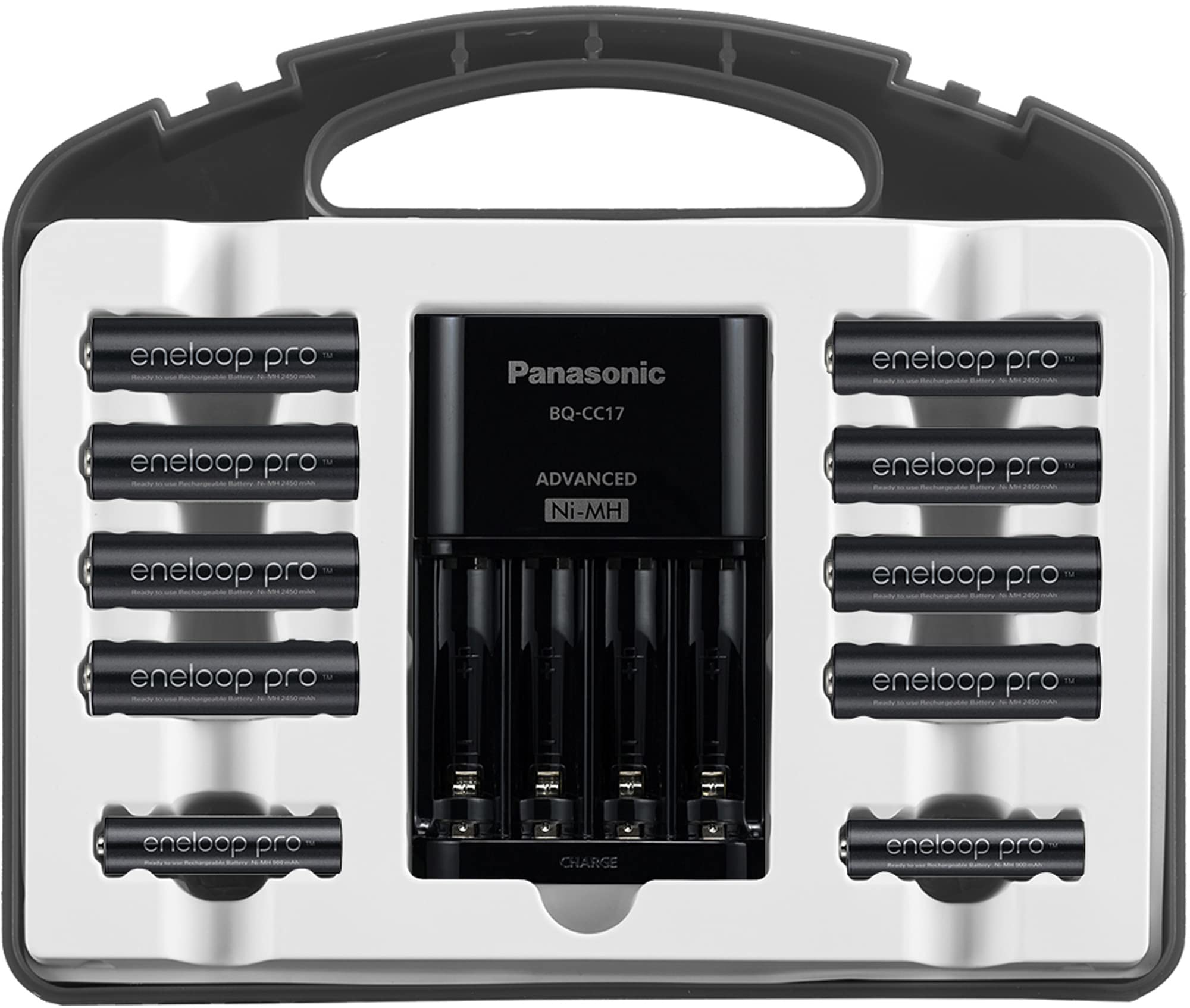 Panasonic eneloop pro High Capacity Rechargeable Batteries - 8AA & 2AAA with Smart Charger & Storage Case | Perfect for Digital Cameras, Gaming Controllers & Smart Home Devices
