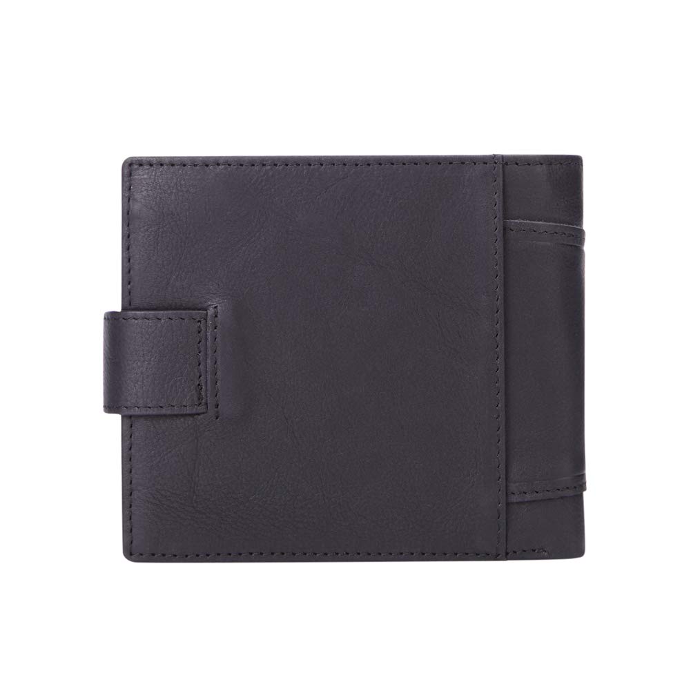 Vintage Leather Tri-Fold Wallet for Men & Women - RFID Blocking, Multi-Functional Card Holder Purse (Black) - Perfect for Travel, Business & Everyday Use