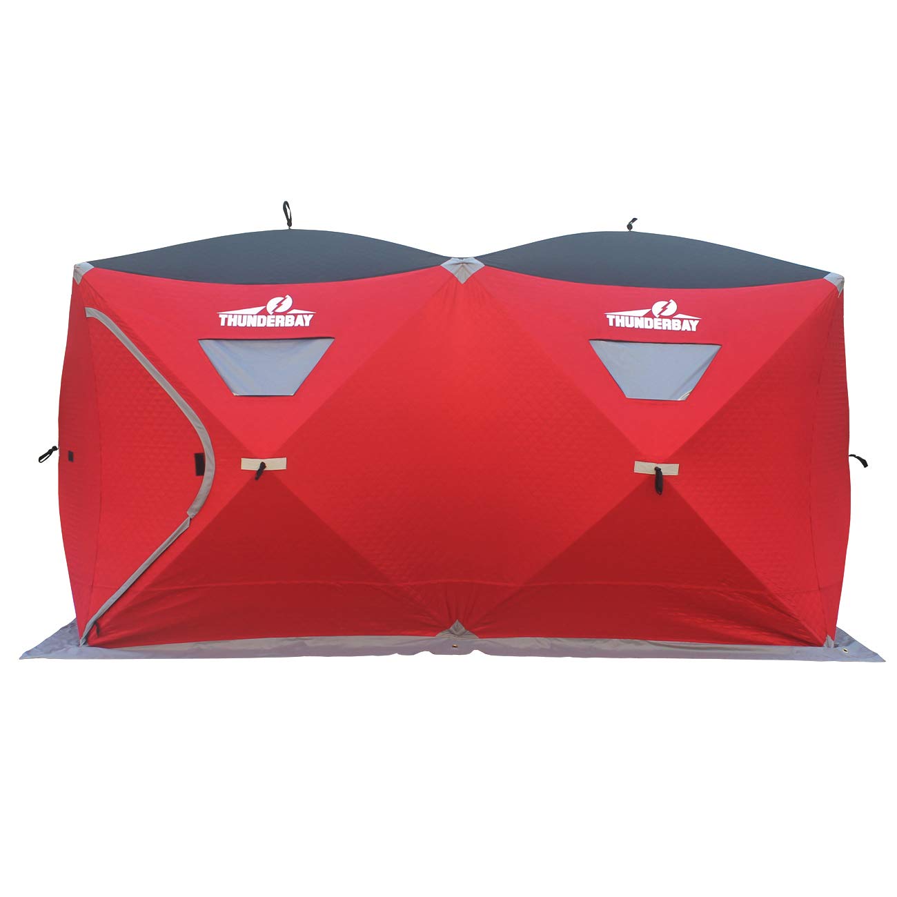 THUNDERBAY Ice Cube Series Pop-Up Hub-Style Ice Fishing Shelter - 68-112 Sq Ft Fishable Area, Portable 6-8 Person Ice Shanty for Winter Fishing | Perfect for Family Outings & Ice Fishing Adventures