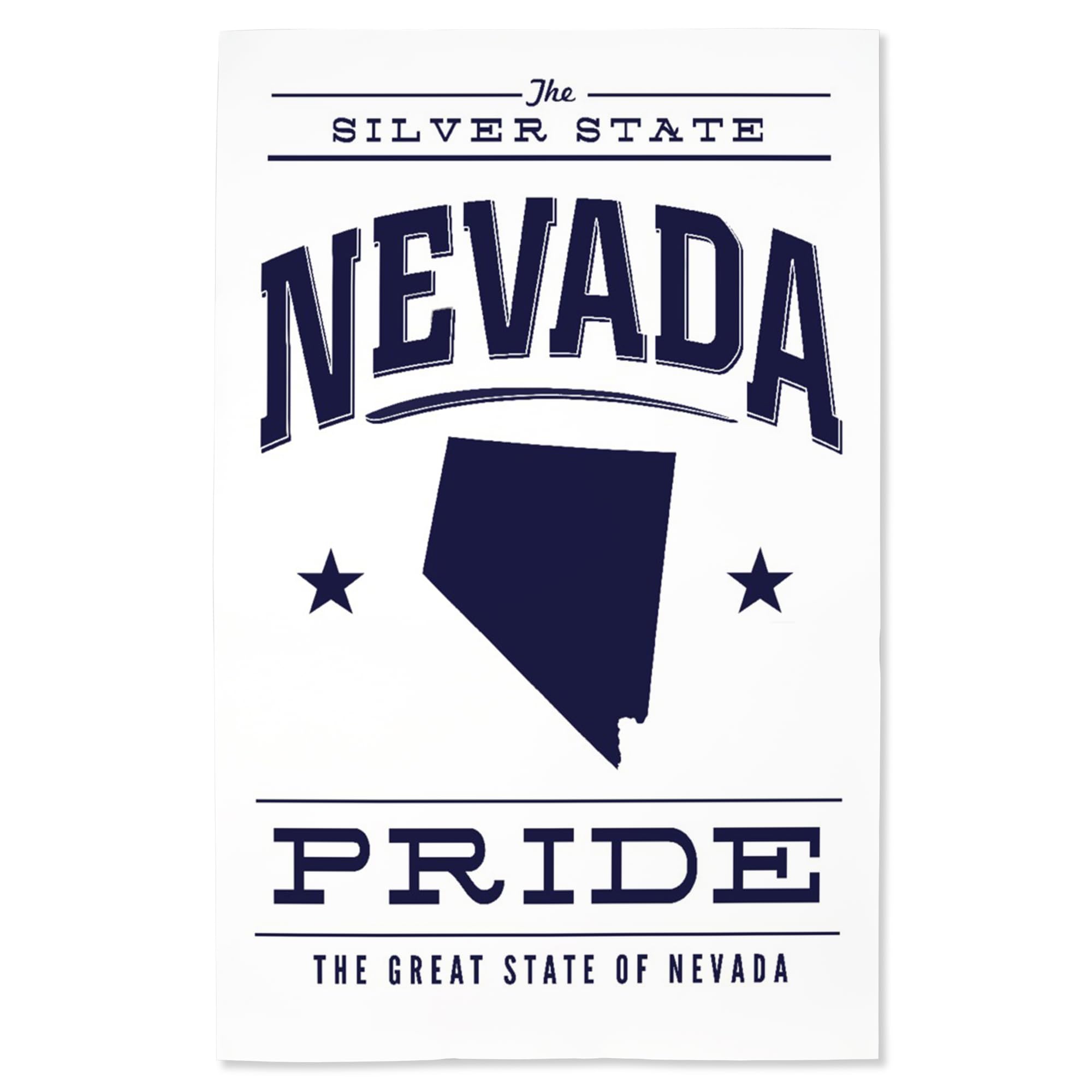 Lantern Press 16x24 Inch Premium Giclee Art Print - Nevada State Pride Wall Decor in Classic Blue & White | Perfect for Home, Office & Gift Giving