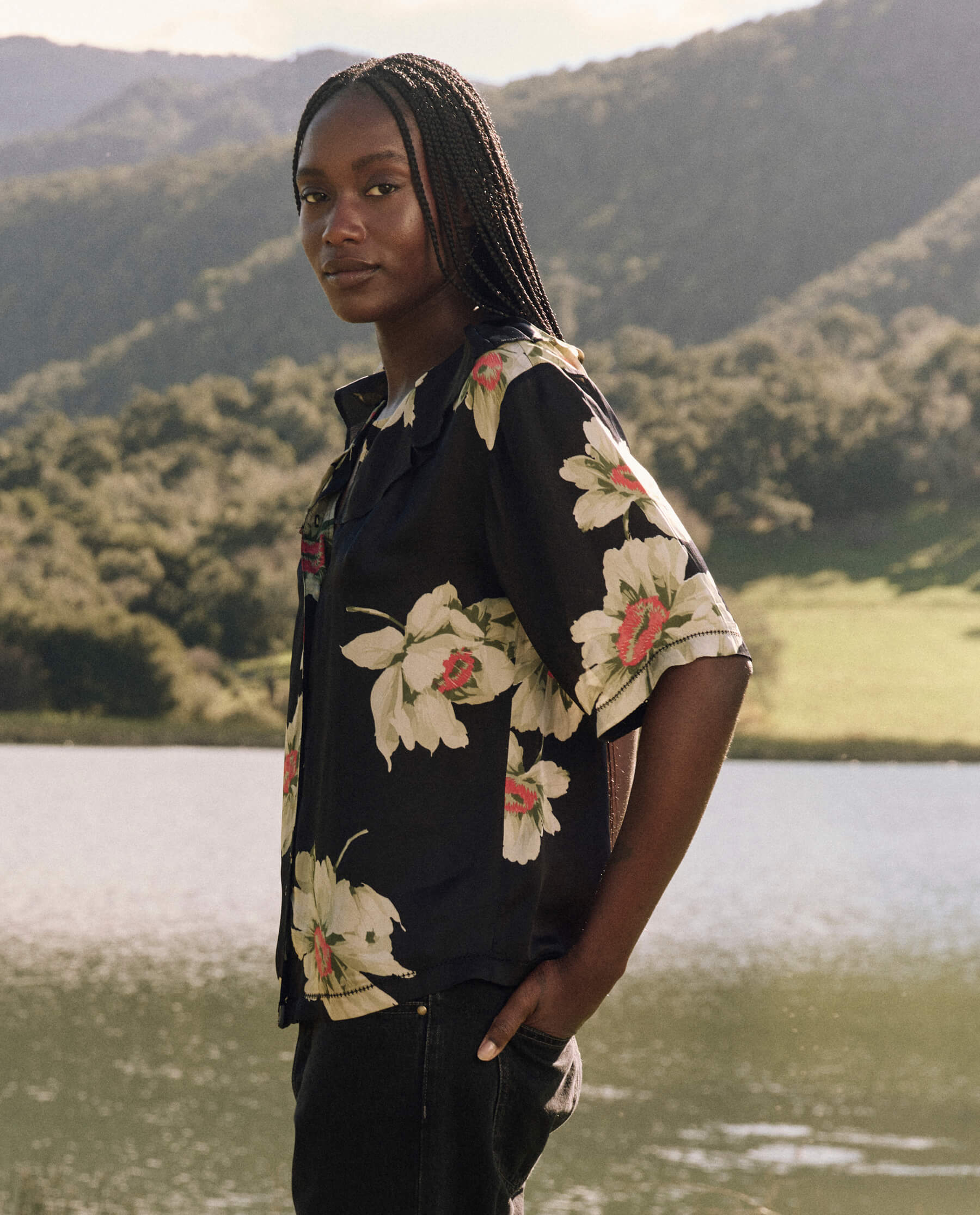 The Trove Top - Vintage Rose Print Women's Blouse for Casual Wear & Boho Style Outfits | Perfect for Summer, Beach, and Music Festivals